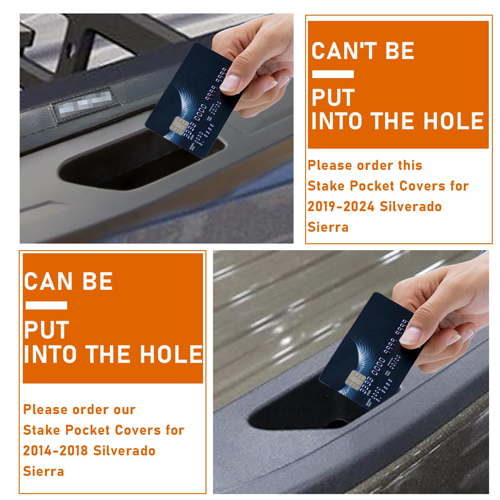 Bed Rail Stake Pocket Covers For Gmc Sierra 1500/Chevy Silverado 1500 2019-2023 2024 & Silverado/Sierra 2500/3500Hd 2020 2021 2022 2023 2024 Rear Truck Tonneau Covers Stake Holes Cap Plugs(2 Packs)