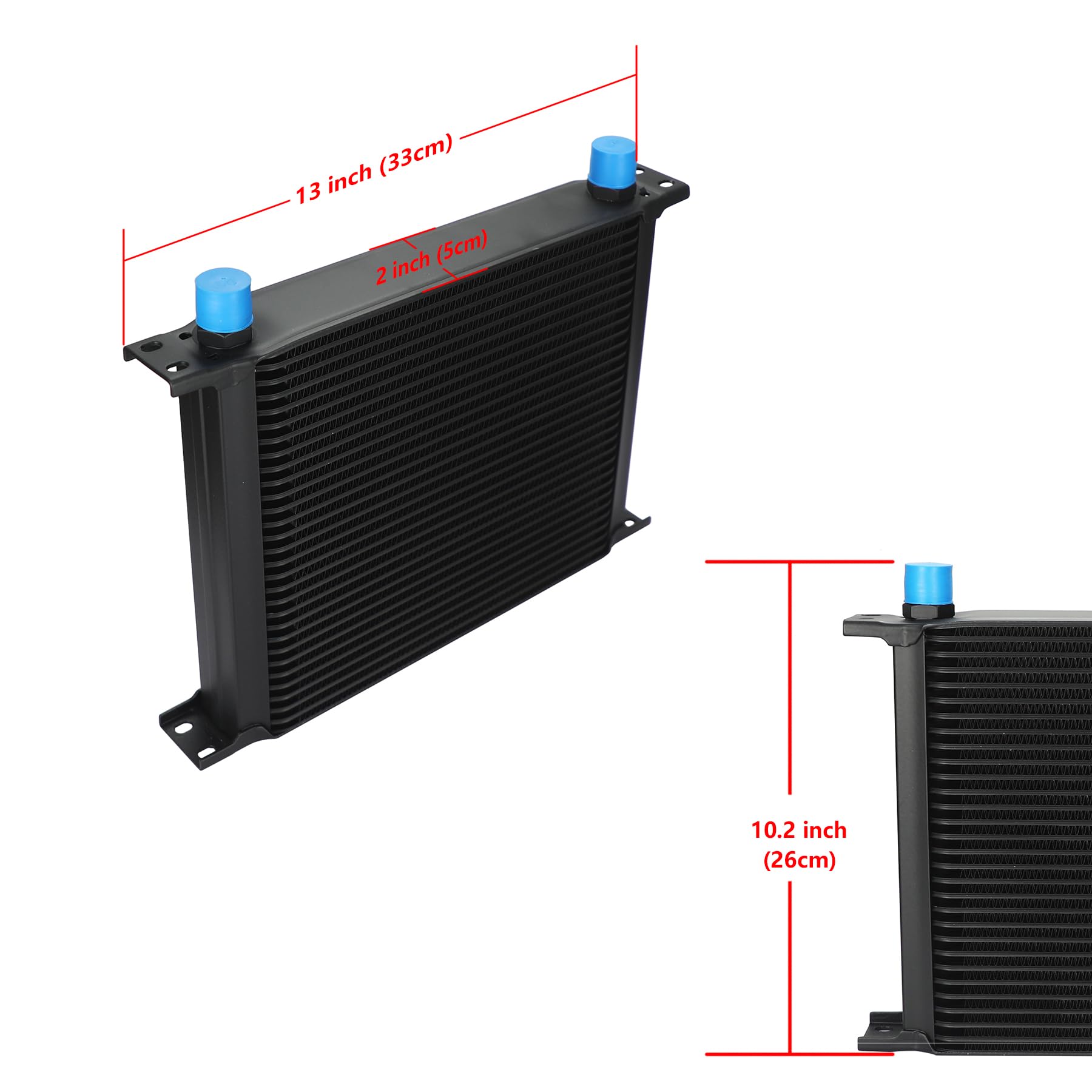 Ucreative 30 Row 10An An10 Aluminium Engine Transmission Oil Cooler Kit Stacked Plate With 6An 8An Adapter Universal Engine Transmission British Radiator Black
