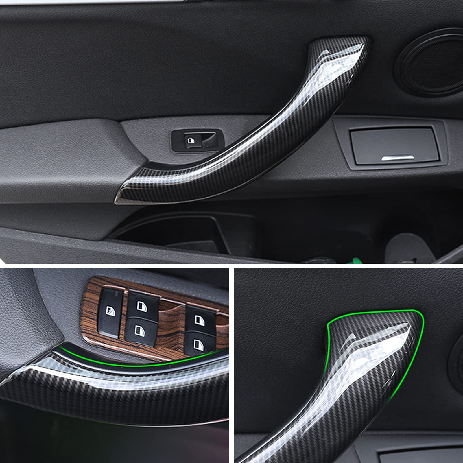 Jaronx Compatible With Bmw X1/X2 Door Handle Cover, Carbon Fiber Pattern Door Handle Outer Cover Left Side Door Handle Outer Cover Replacement Compatible With Bmw X1 F48 2016-2019, X2 F39 2018-2019
