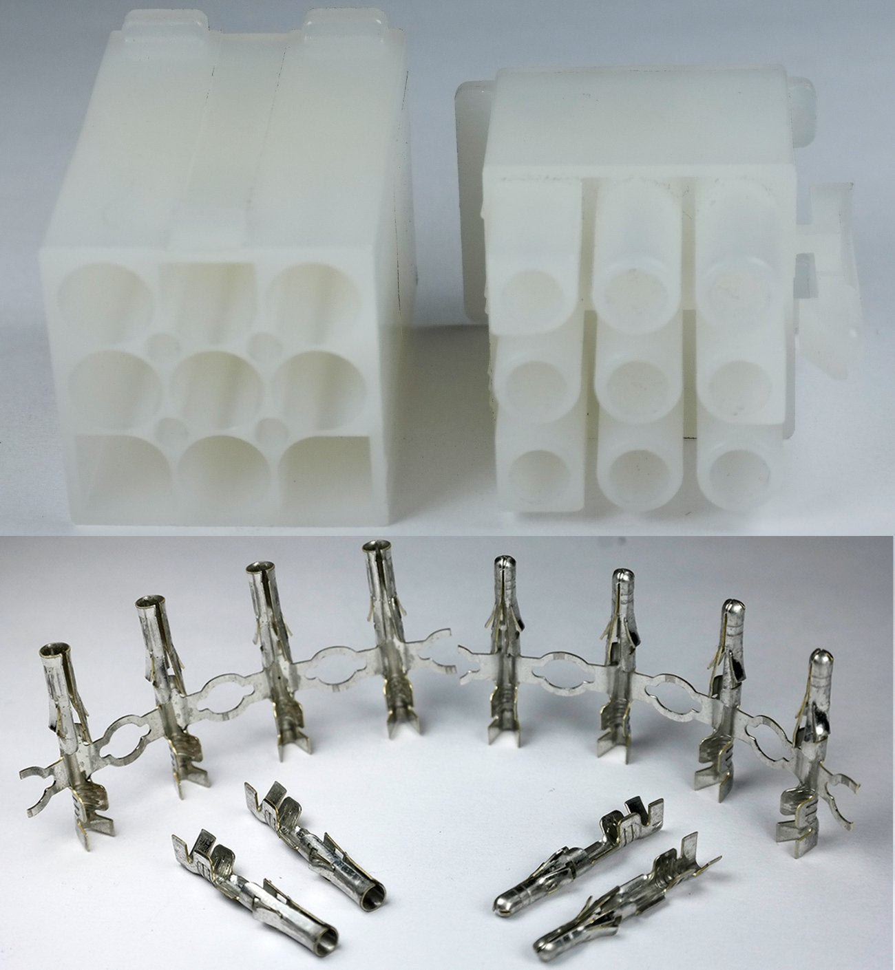 Molex Connector Lot, (9 Circuit ) W/14-20 Awg .093 Pins, Free Hanging, Pitch - Mating Interface .264 (6.04Mm), 94V-2 - 3191 Seri