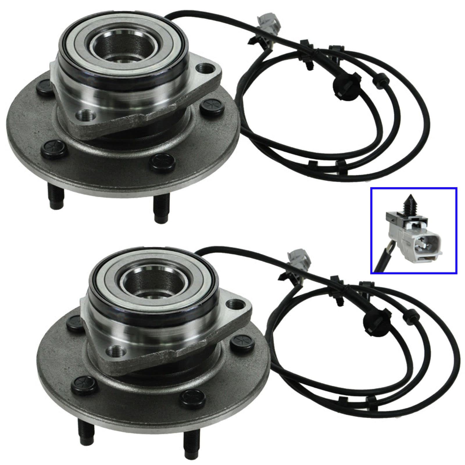 Trq Front Wheel Hub Bearings Assembly Set Compatible With 2000-2001 Dodge Ram 1500