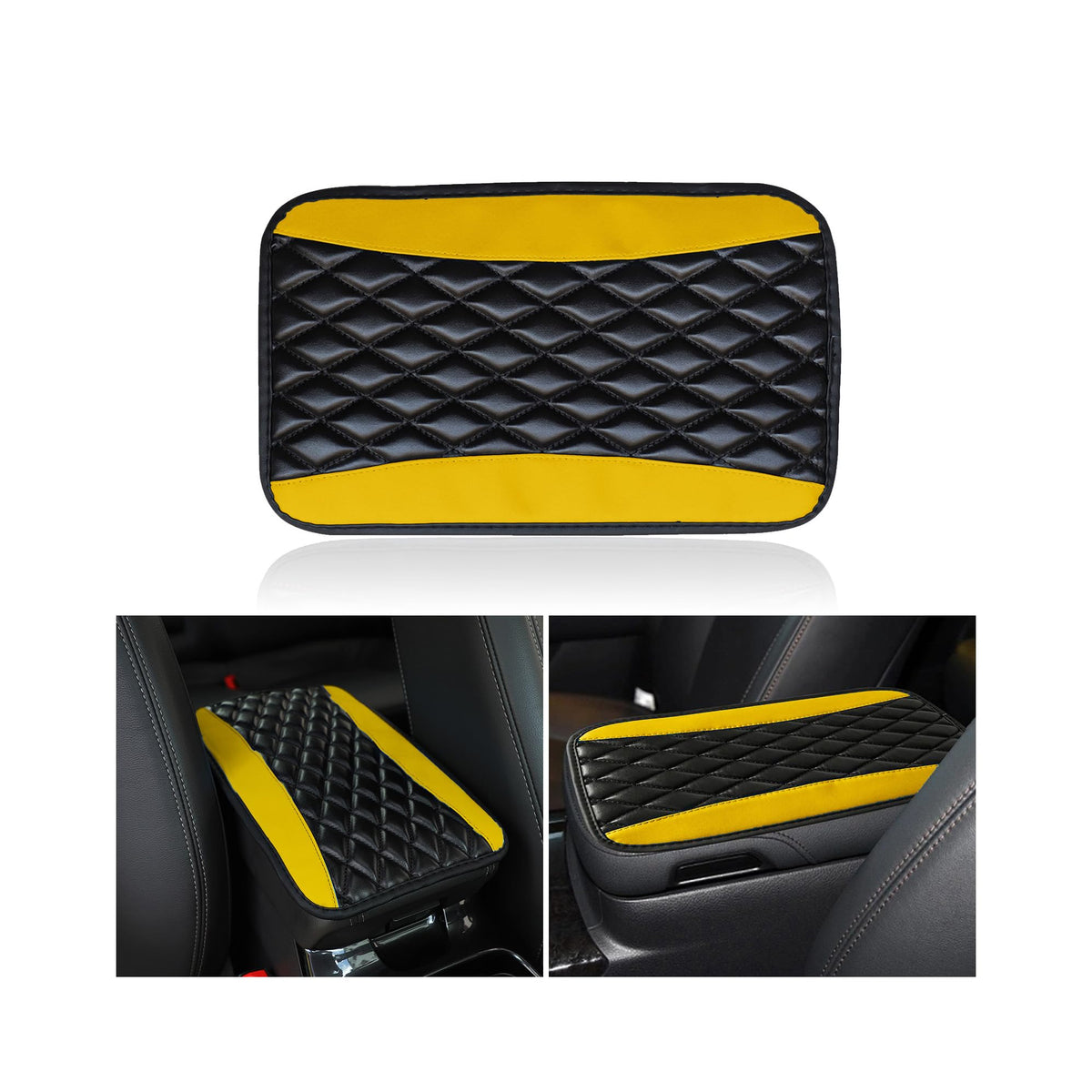 Couslcd Auto Center Console Pad, Universal Waterproof Armrest Seat Box Cover, Car Interior Accessories, Leather Auto Armrest Cov