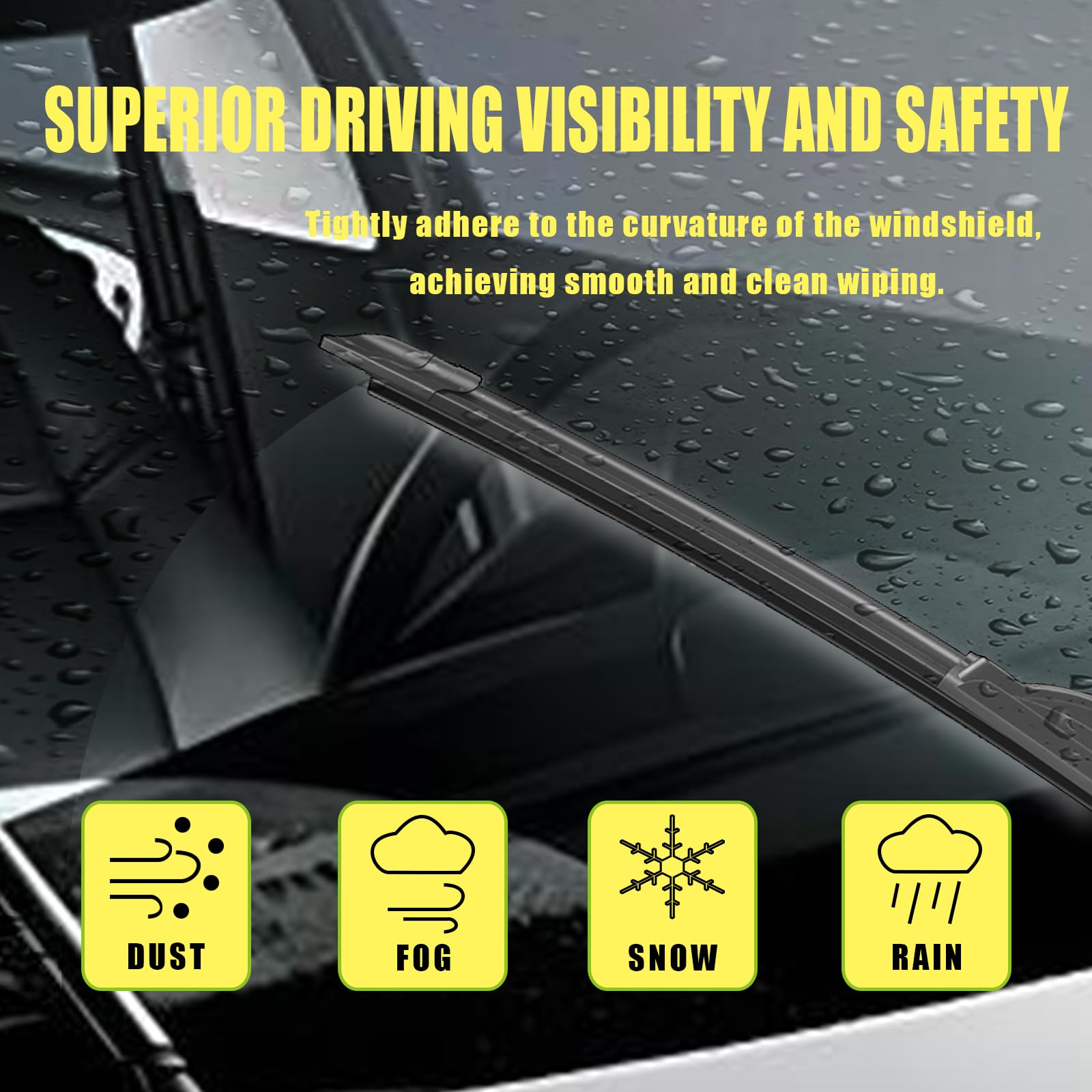 Oem Quality 28'' + 28'' Premium All-Seasons Durable Stable And Quiet Windshield Wiper Blades-J Hook Wipers(Set Of 2)