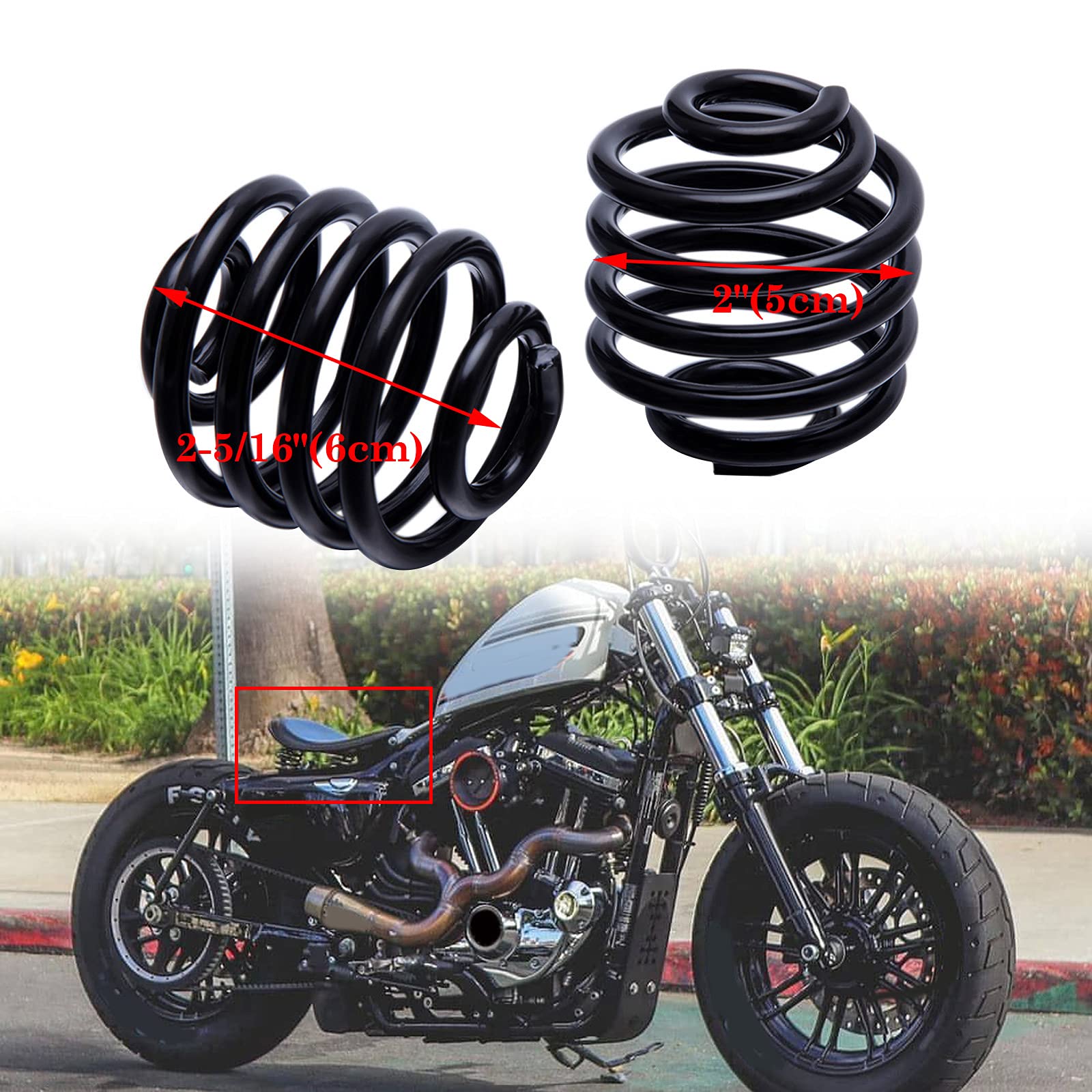 2 Inch Black Motorcycle Barrel Coiled Solo Seat Spring Bracket Hardware Mount Kit For Bobber Chopper Custom