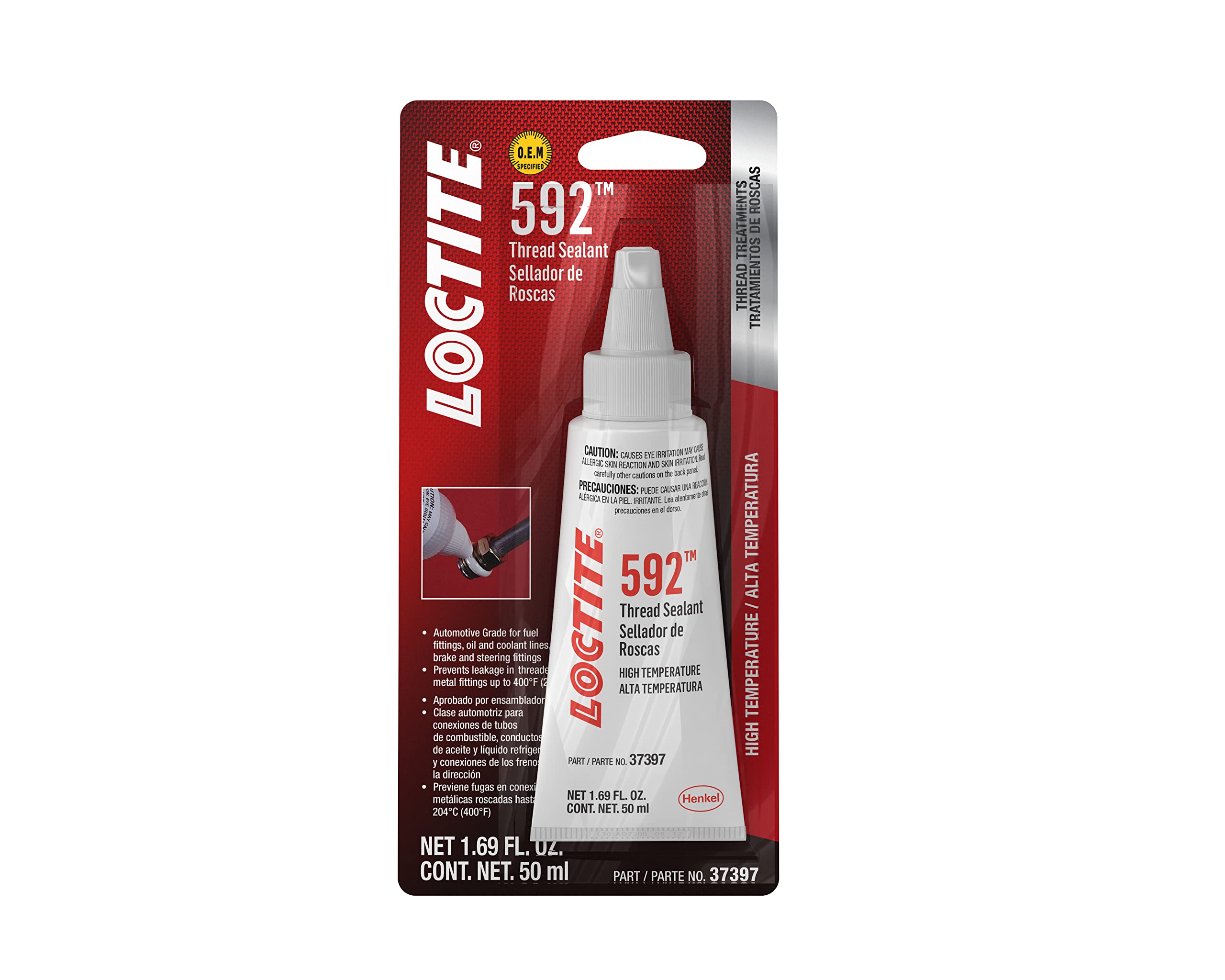 Loctite Pst 592 Thread Sealant For Automotive: Low-Pressure, High-Viscosity, Anaerobic, Prevents Galling | Opaque, Off-White, 50