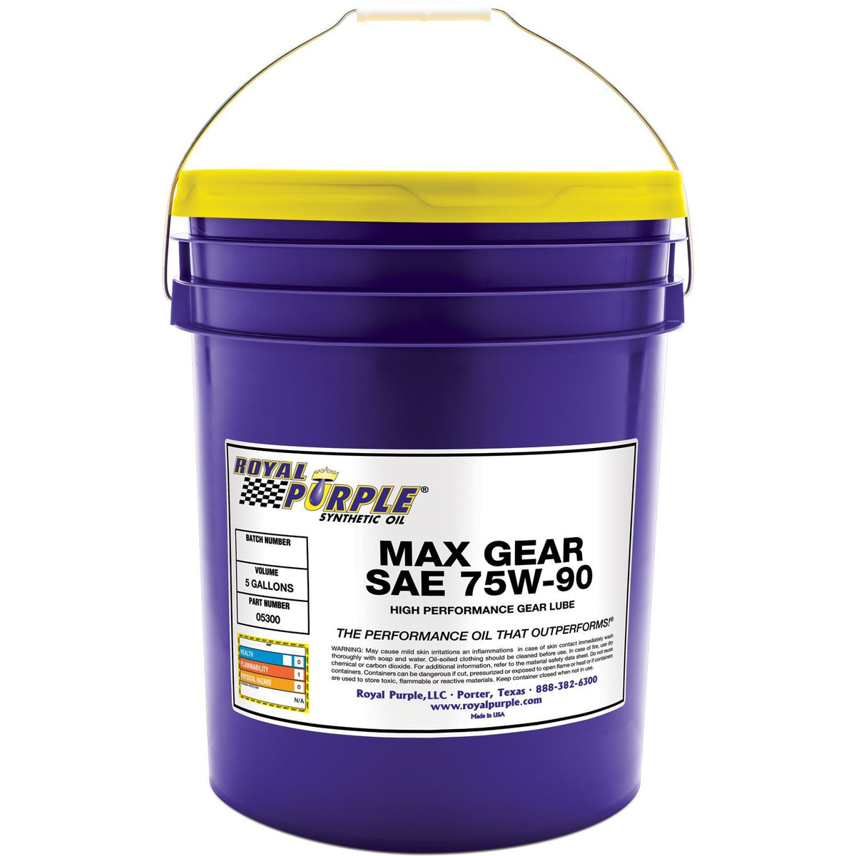 Royal Purple 05300 Max Gear 75W-90 High Performance Synthetic Automotive Gear Oil - 5 Gal.