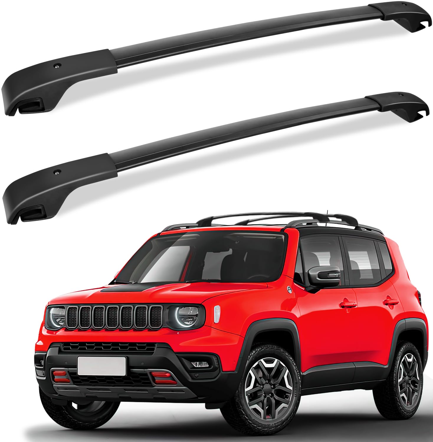 Fengyu Roof Rack Cross Bars Compatible With Jeep Renegade 2015-2024, Aluminum Roof Rails Crossbars Rooftop Luggage Rack Cargo Sk