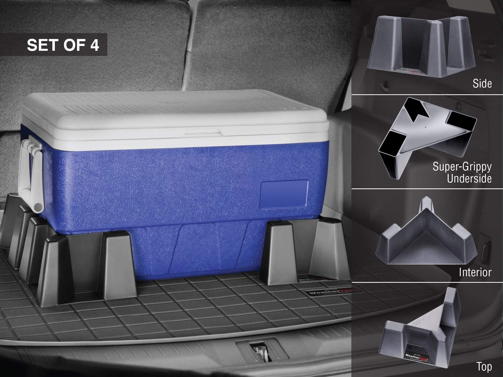 Weathertech Cargotech - Automotive Trunk Organizer Blocks, Trunk Divider, Cargo Containment System For Car/Suv/Van Trunk, Set Of