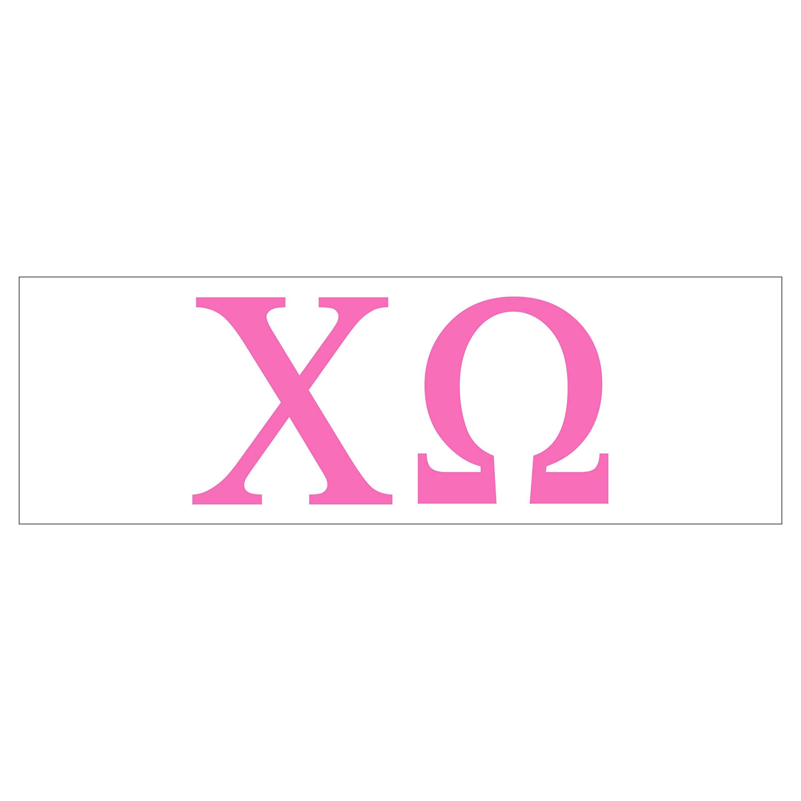 Pro-Graphx Chi Omega Greek Sorority Sticker Decal, 2.5 Inches Tall, Pink