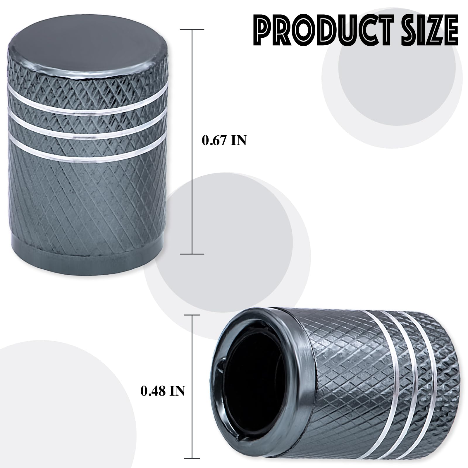 Meajoo 12Pcs Tire Valve Stem Caps, With Plastic Liner, Corrosion Resistant Leak-Proof, Anodized Alloy Universal Tire Valve Stem