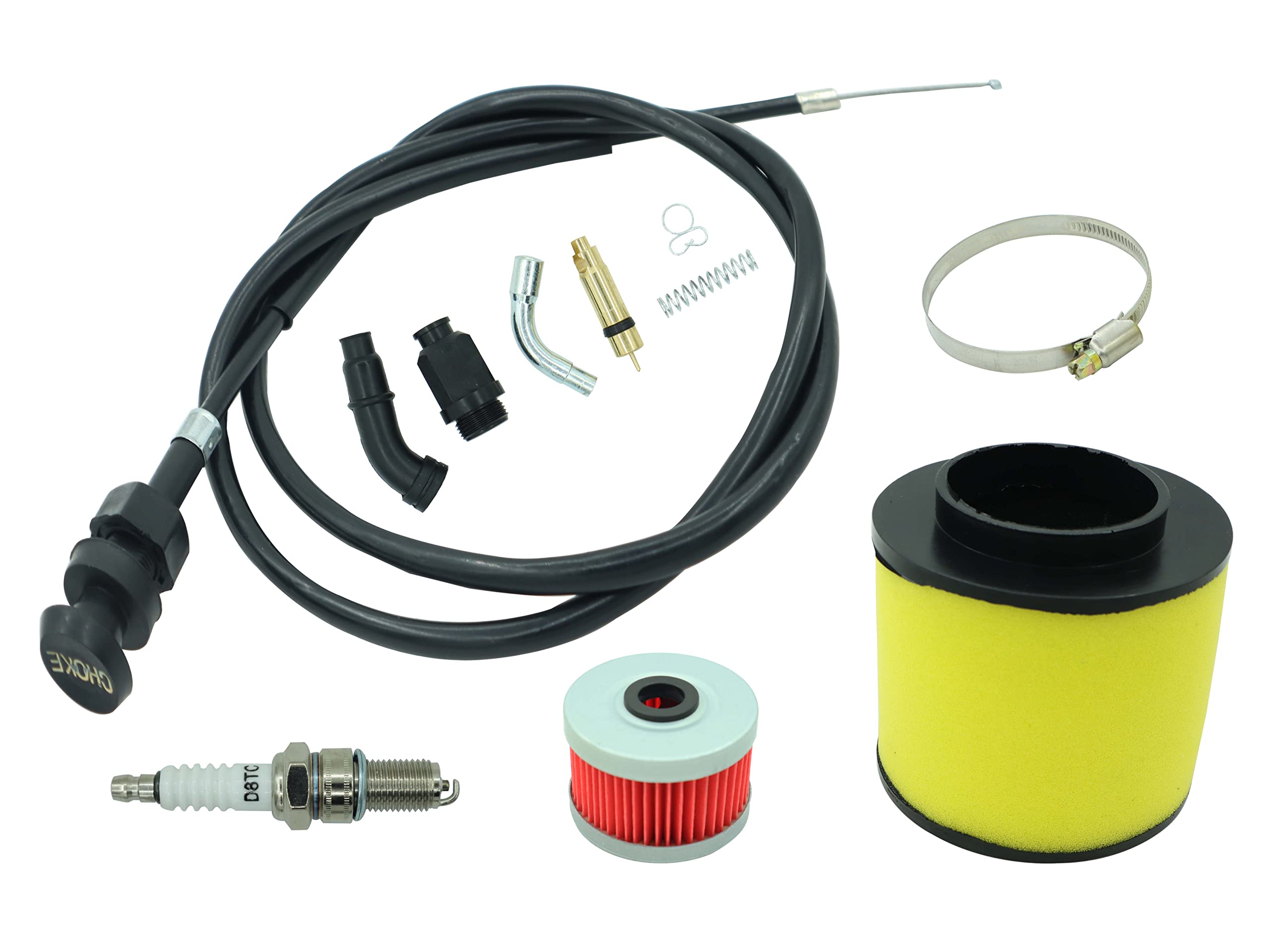 Carburetor Choke Cable & Starter Valve Plunger Kit Fit for Honda Rancher 350 TRX350 2000-2006, Including TRX350 Air filter oil F