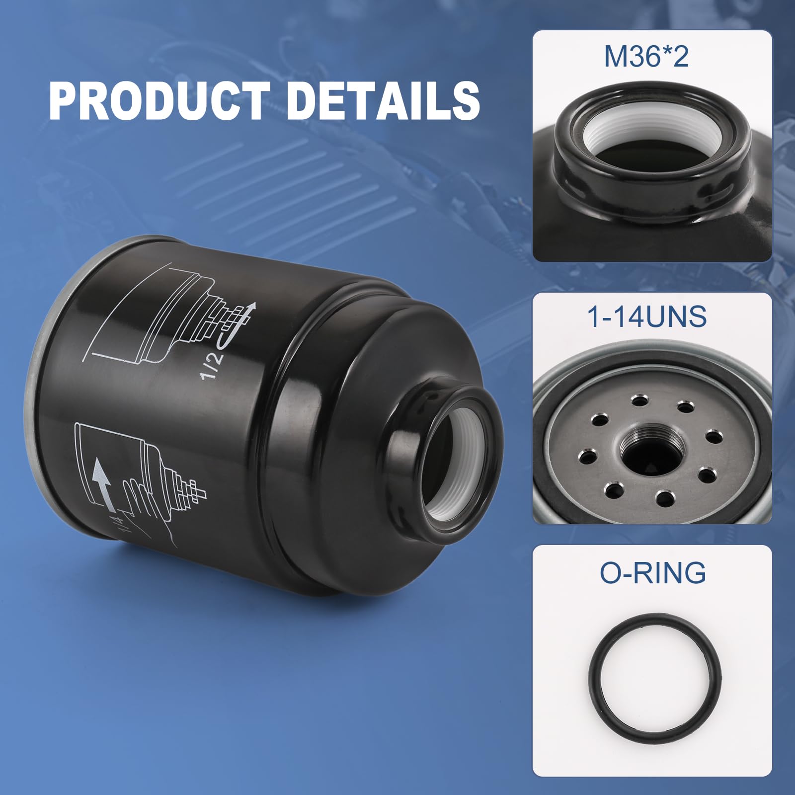 6.7L Cummins Fuel Filter Water Separator And Oil Filter Set Replacement For 2013-2018 Dodge Ram 6.7L Cummins Diesel 2500 3500 45
