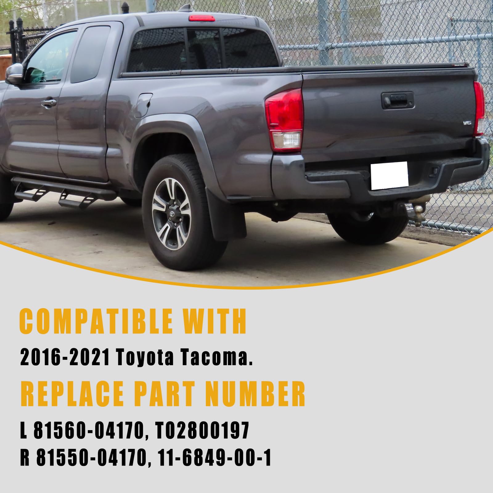 Boine Compatible With 2016 2017 2018 2019 2020 Toyota Tacoma Pickup Left Driver Side Red Tail Light Housing Replace 81550-04170