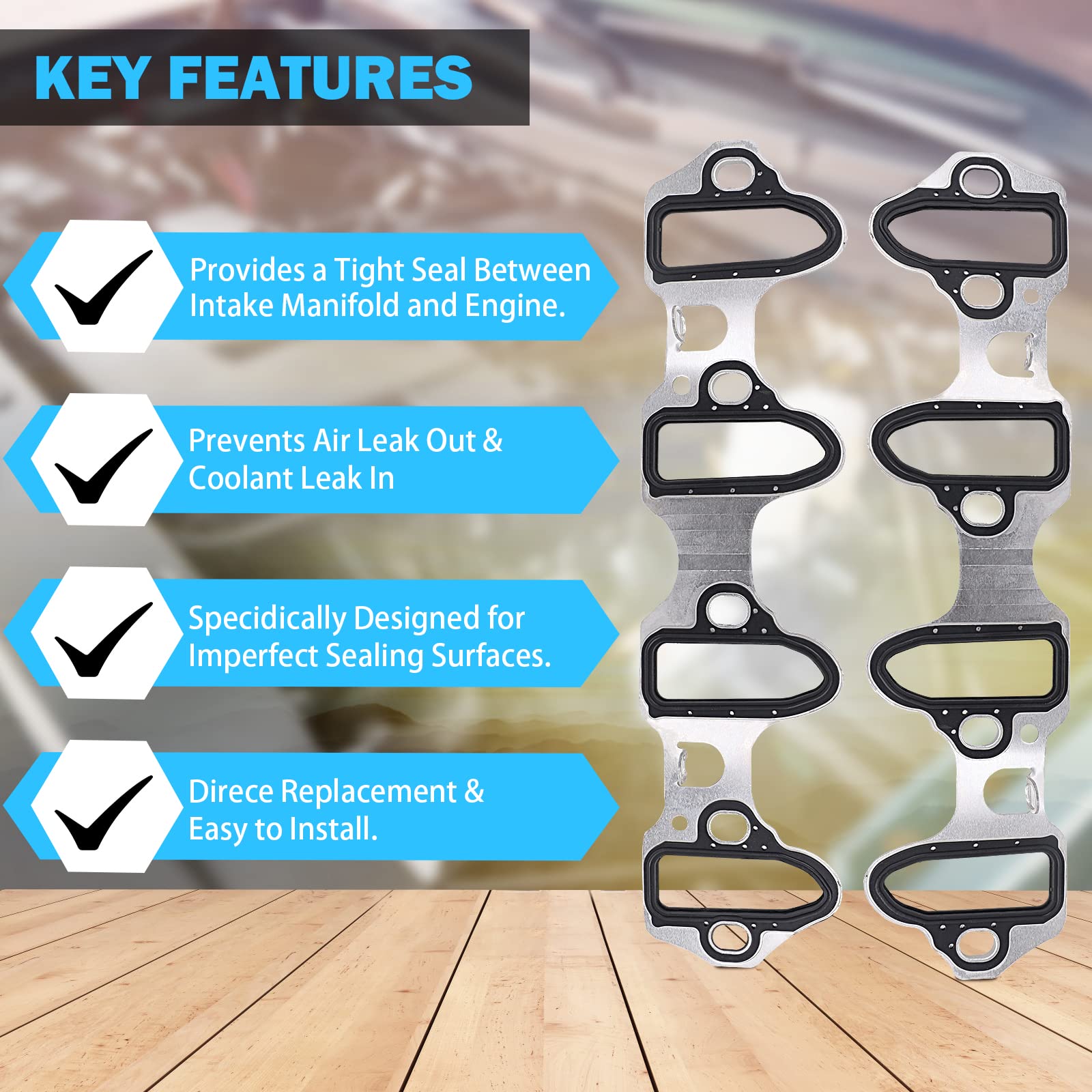 Intake Manifold Gasket Set - Compatible With 4.8L 5.3L 6.0L Chevy Silverado, Suburban, Tahoe, Gmc Sierra, Yukon, Savana, Cadillac Escalade - Replace 89060413 Ms98016T