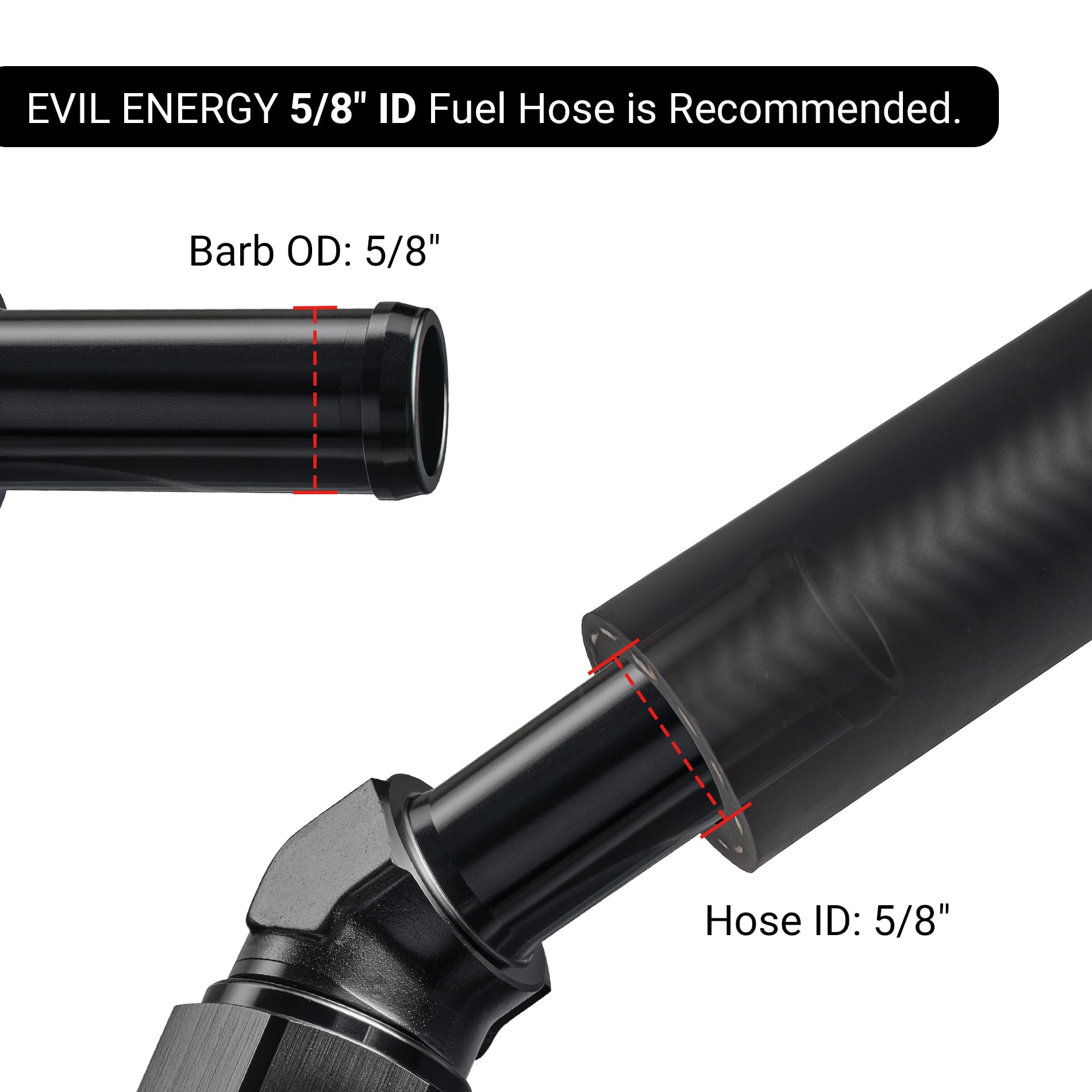 Evil Energy 10An Female To 5/8'' Barb Hose Fitting 45 Degree Swivel