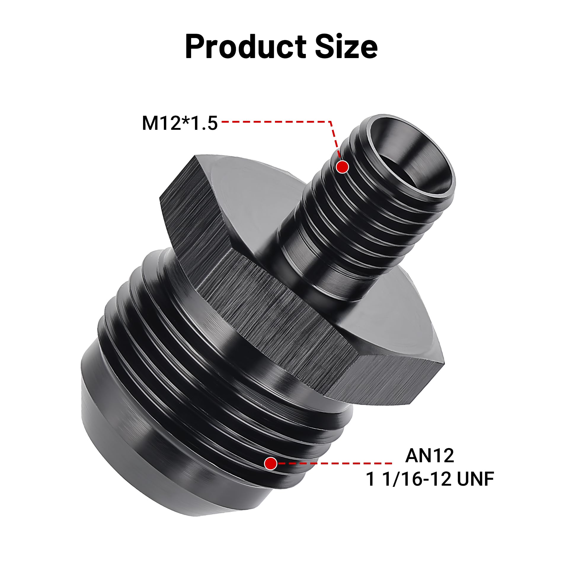 Evil Energy 12An Male Flare To M12 X 1.5Mm Male Metric Fitting Adapter Aluminium Alloy 2Pcs