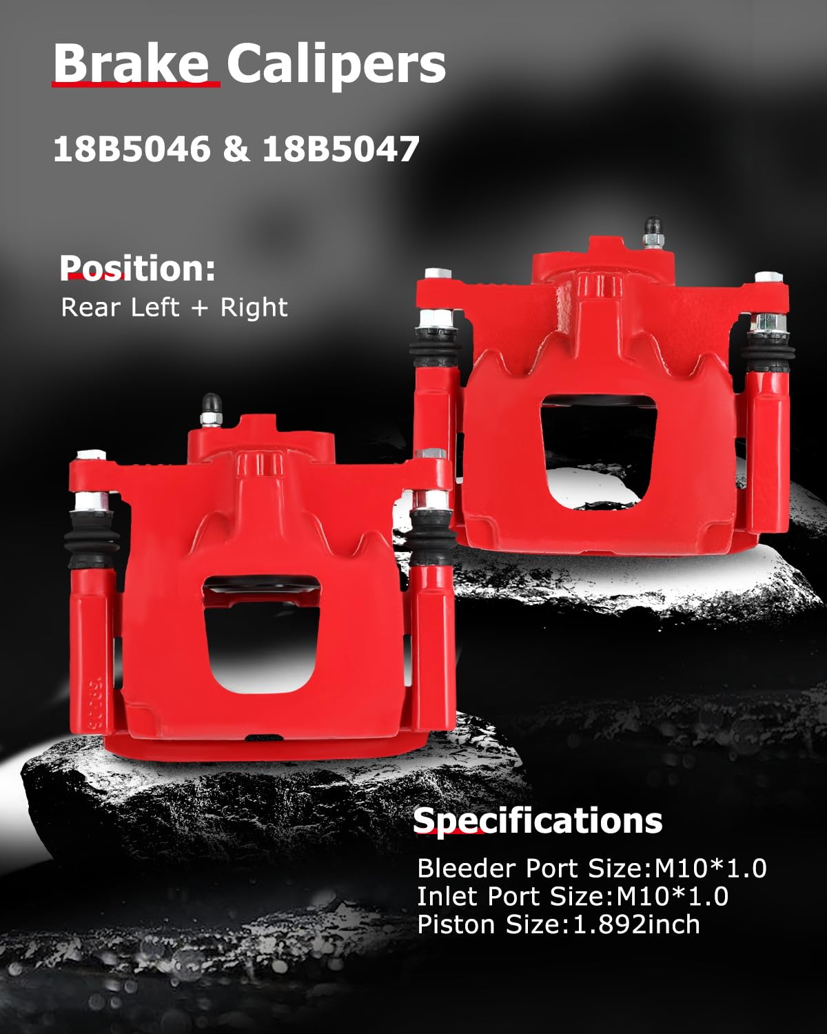 cciyu 18B5046 18B5047 Rear Left & Right Brake Calipers With Bracket For Dodge For Nitro 2007-2011,For Jeep For Liberty 2008-2012