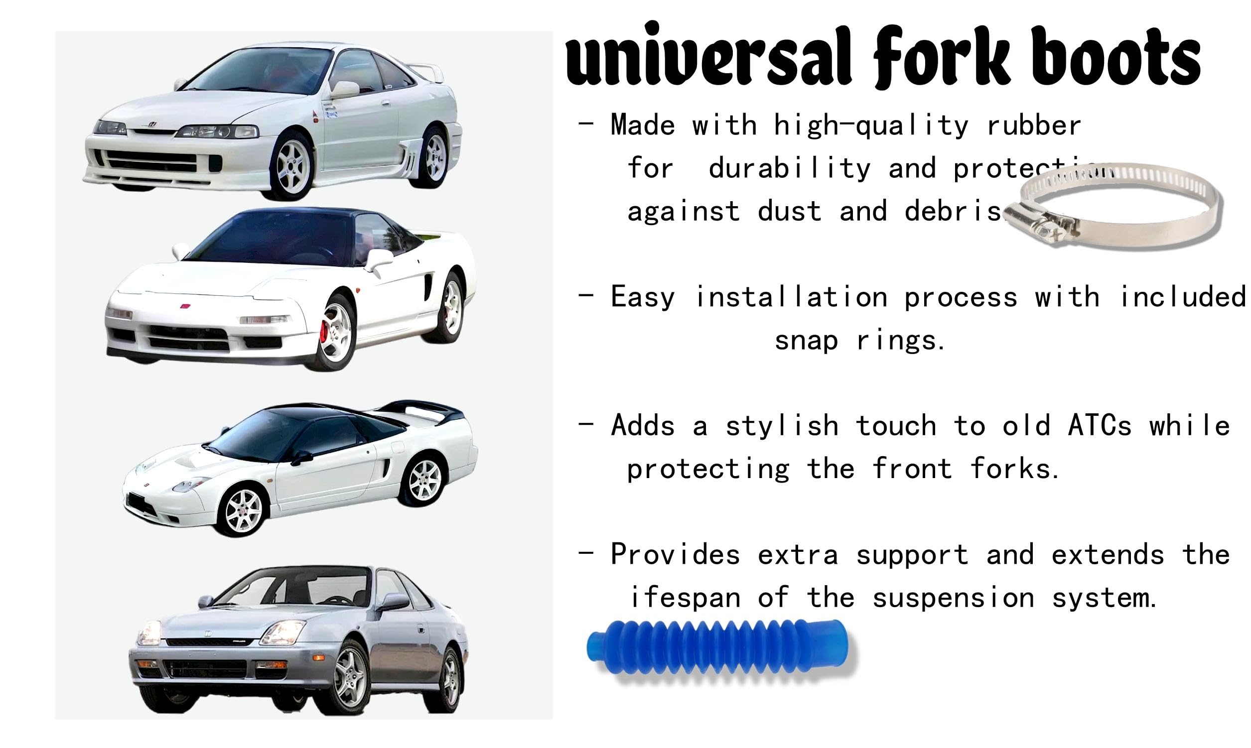 Hcllps Universal Fork Boots For Honda Atc 200X 1983-1987