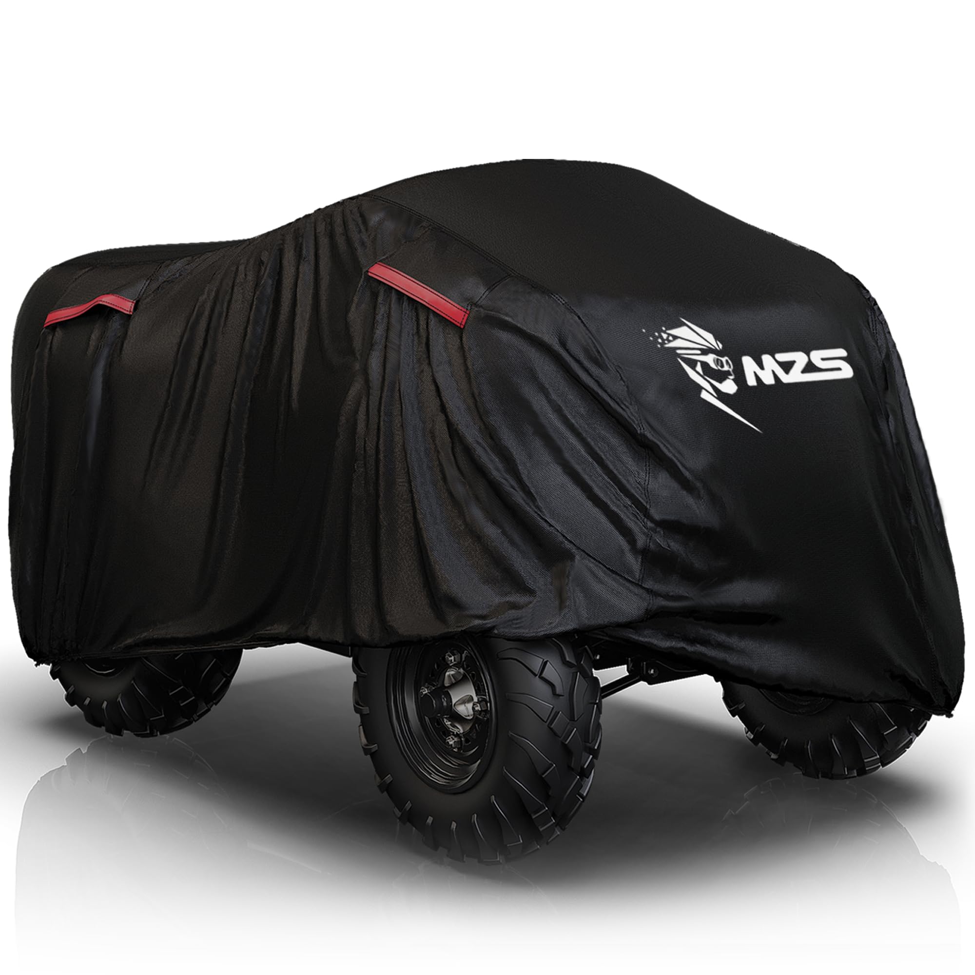 Mzs Atv Cover All Weather Season Outdoor Storage Waterproof Protection Accessories Fits Up To 101 Inch Quad 4 Wheeler Covers - Vents Night Reflective Tear Wind Proof Adjuster Buckle Bag