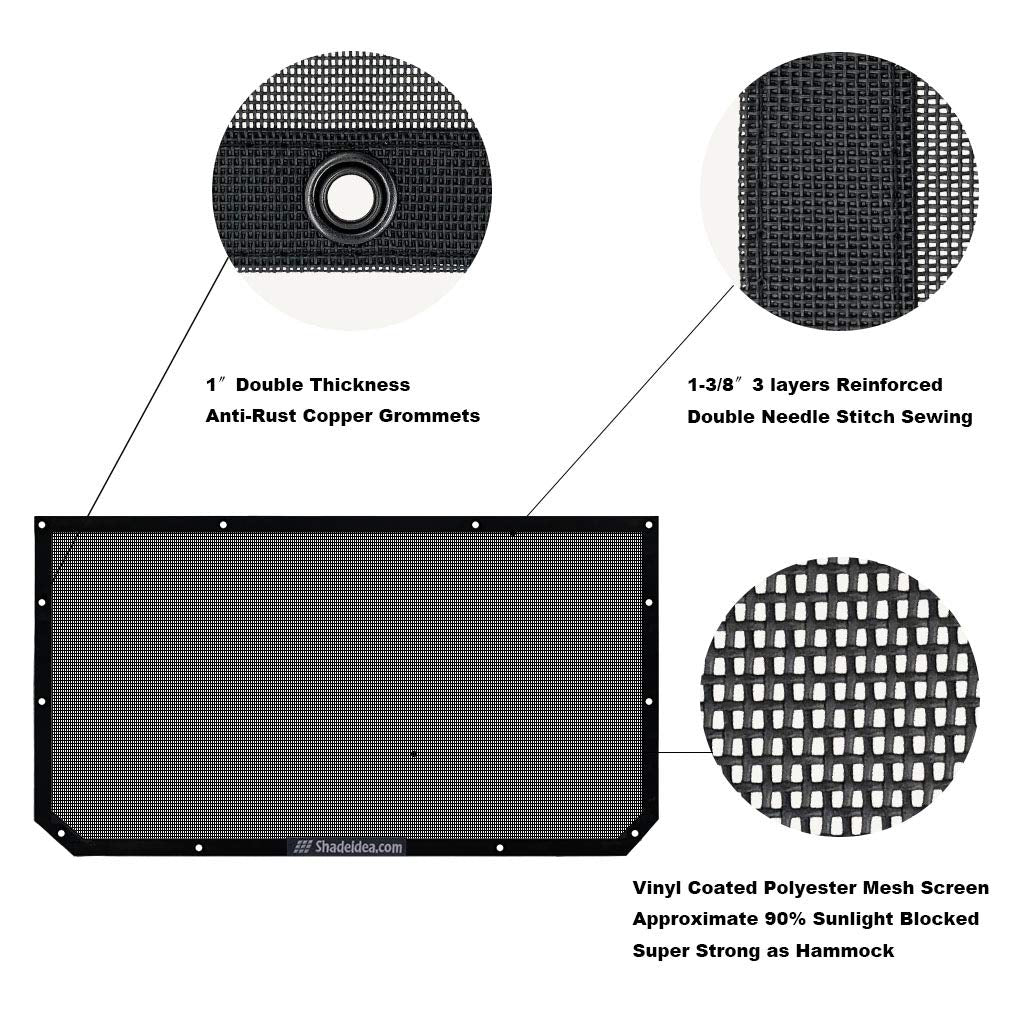 Shadeidea Sun Shade For Jeep Wrangler Jl Unlimited 2 Door And 4 Door (2018-2023) Front-Black Mesh Screen Sunshade Jlu Sahara Rub