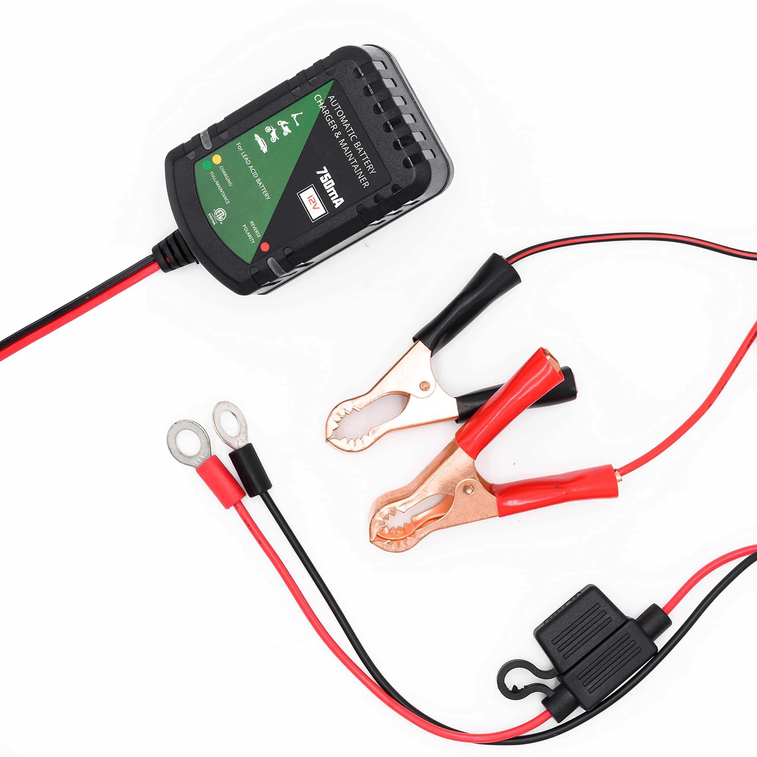 12 Volt Battery Charger 750Ma Automatic Battery Maintainer Trickle Battery Charger Smart Float Charger For Automotive Car Motorc