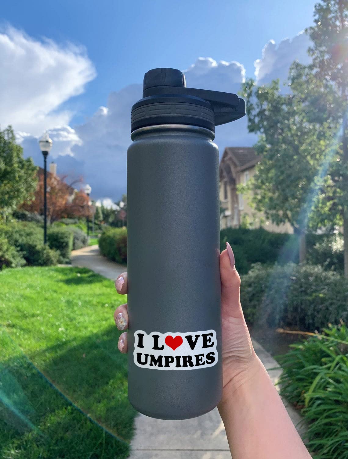 Saiki I Love Umpires Vinyl Sticker For Baseball Softball Catcher'S Mask, Helmet 3Inch, Fullcolor Sticker