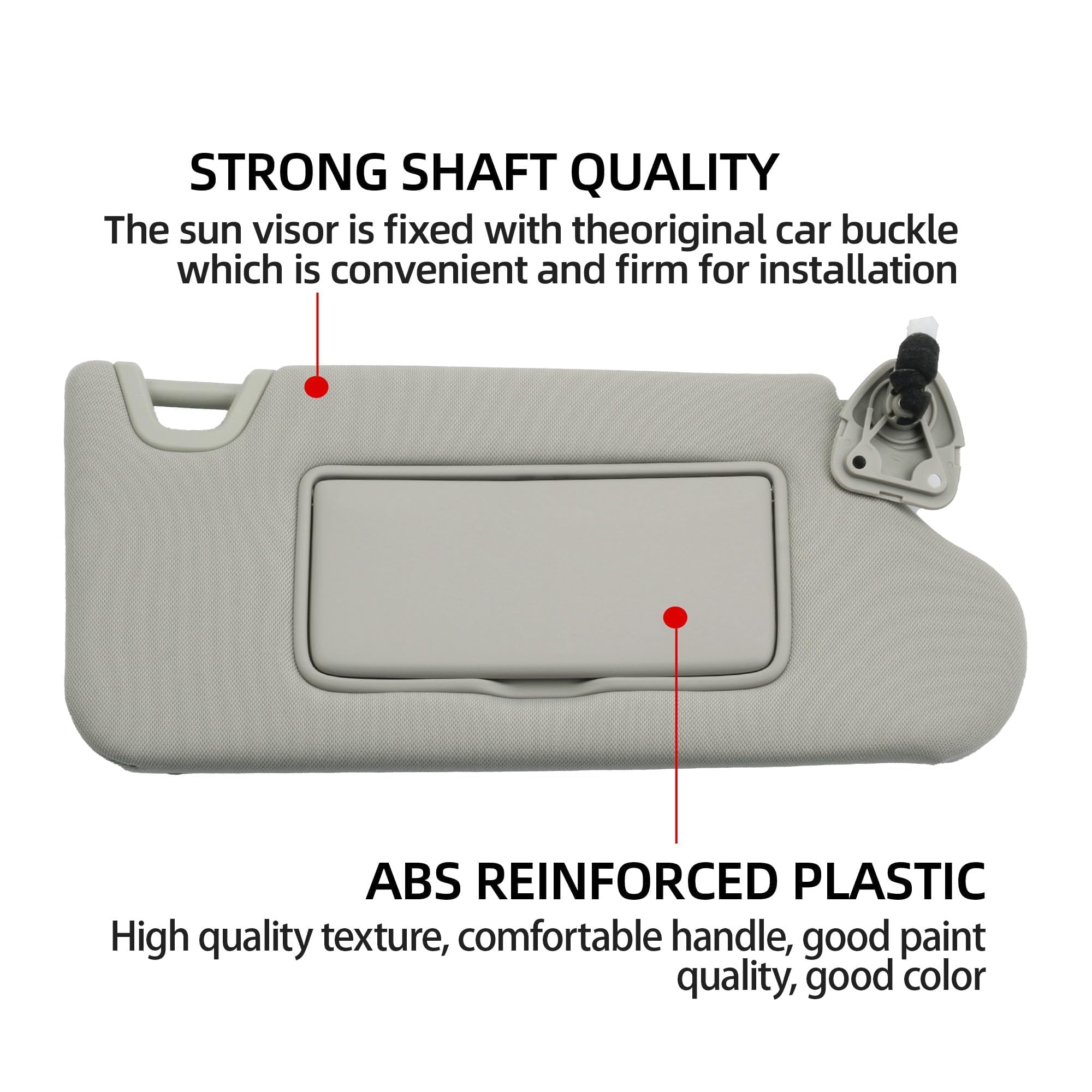 Dasbecan Gray Right Passenger Side Sun Visor Compatible With Nissan Altima 2013-2018 With Mirror And Vanity Light Without Sunroo