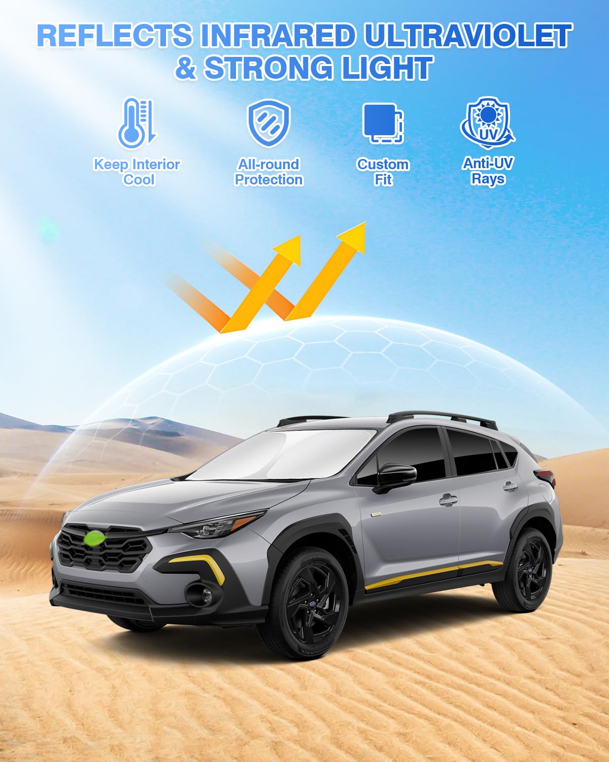 Canvcle Sunshades For Subaru Crosstrek 2024 2025 Accessories Windshield Sun Shade Side Rear Window Shade Cover Sun Visor Shield