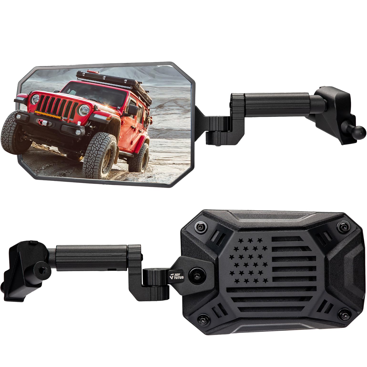 Joytutus Mirrors Doors Off Compatible With Wrangler Jl/Jlu 2018-2023 & Gladiator Jt, Jl Side Mirrors With Ball Adapter, Wider View No Vibrate & Wobble (Not Fit 2024 Wrangler), Patented