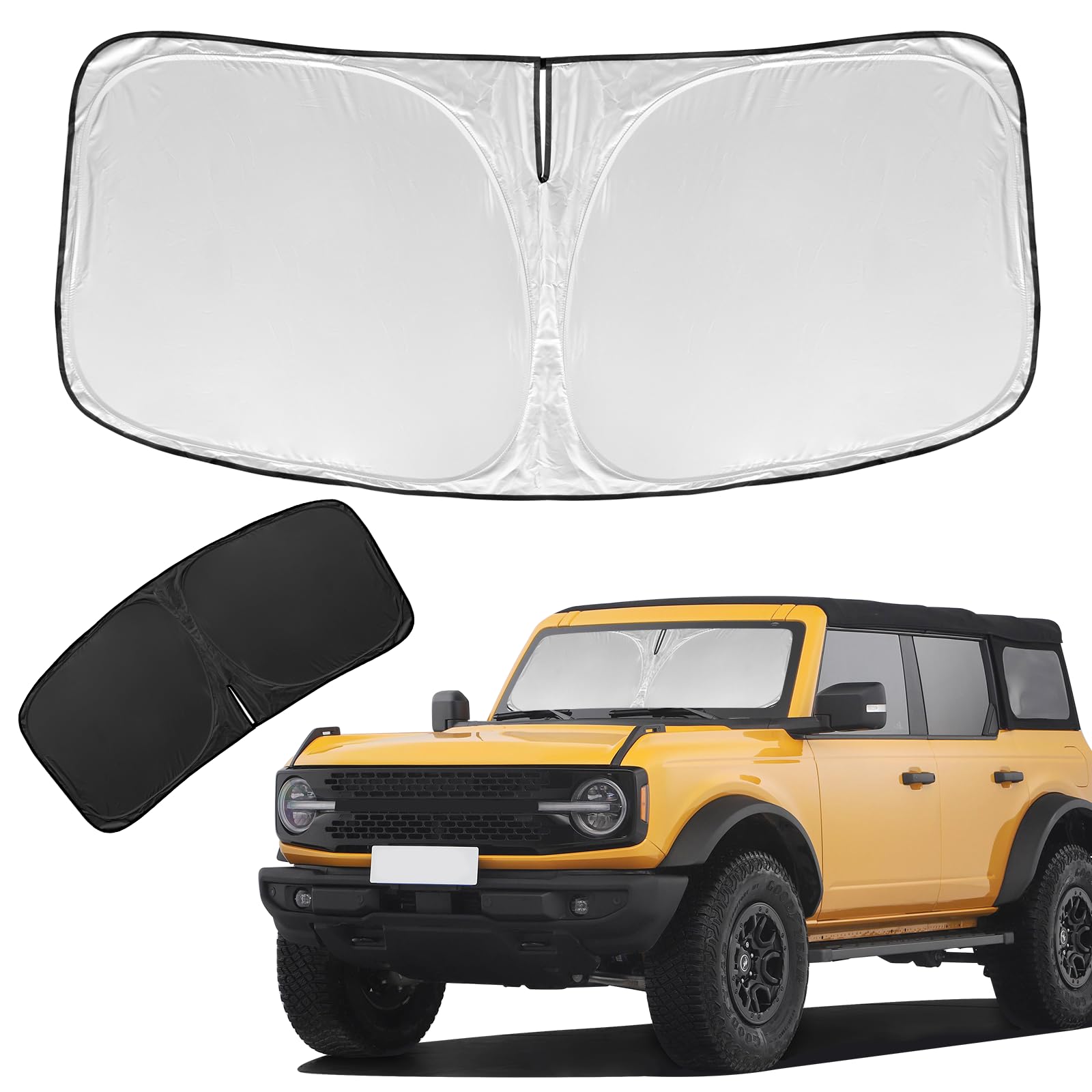Uktop For 2025 Ford Bronco Sport Sunshade Sun Shade Windshield Cover - 4 Layers Front Window Shade For Bronco Sport 2021-2024 20