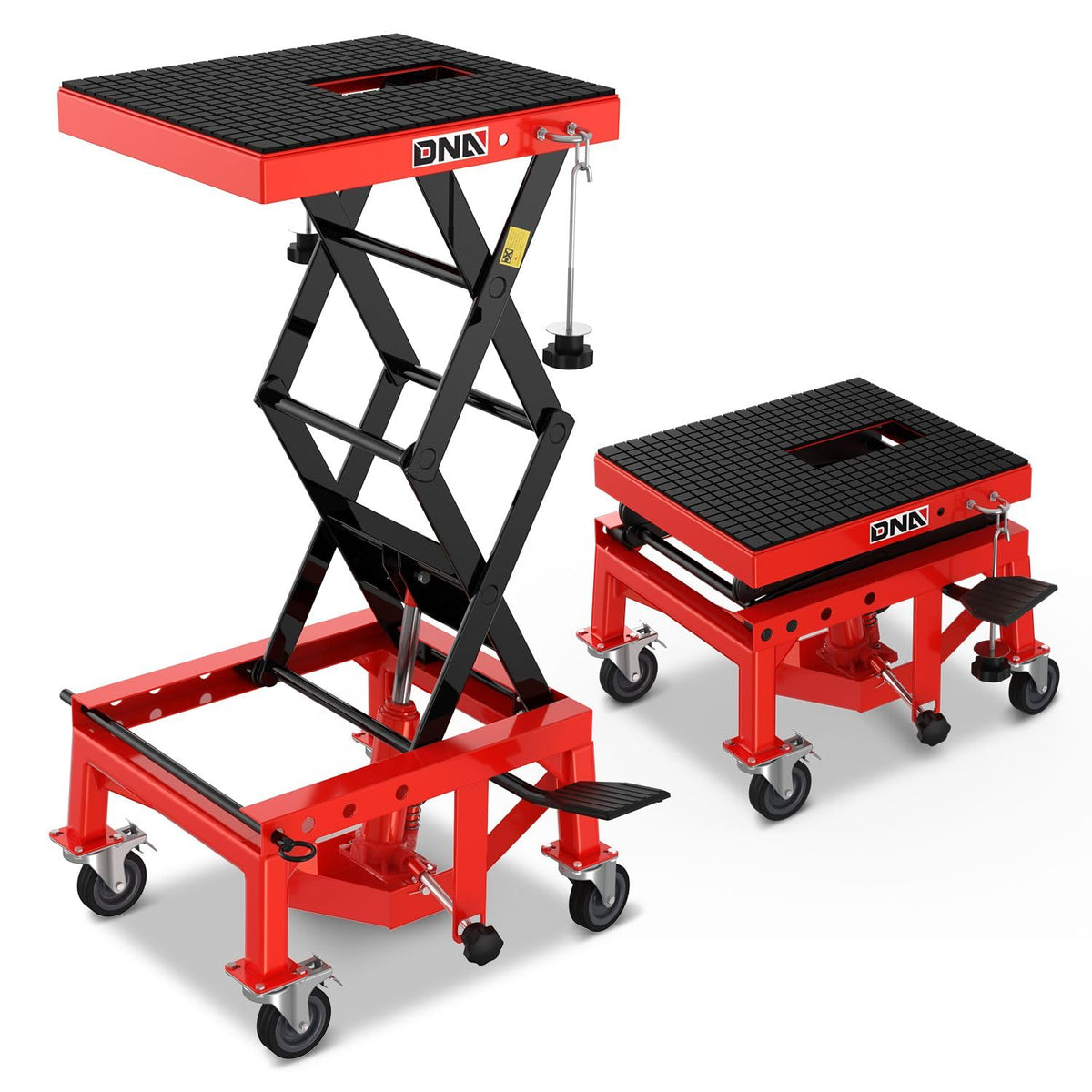 DNA MOTORING Hydraulic Motorcycle Lift Table, 300lbs Motorcycle Scissor Jack Lift, Heavy Duty Ultra-Stable Motorcycle Bike Lifts
