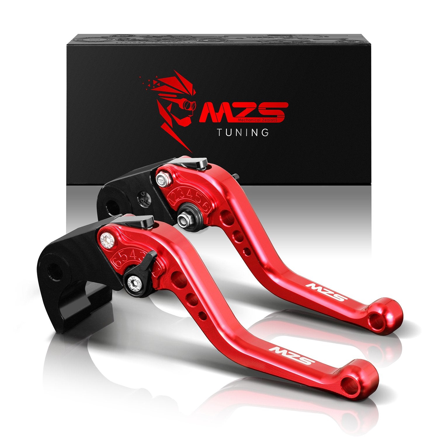 Mzs Red Motorcycle Brake Clutch Levers Adjustable Short Cnc Compatible With Yzf R1 2004-2008 / Yzf R6 2005-2016