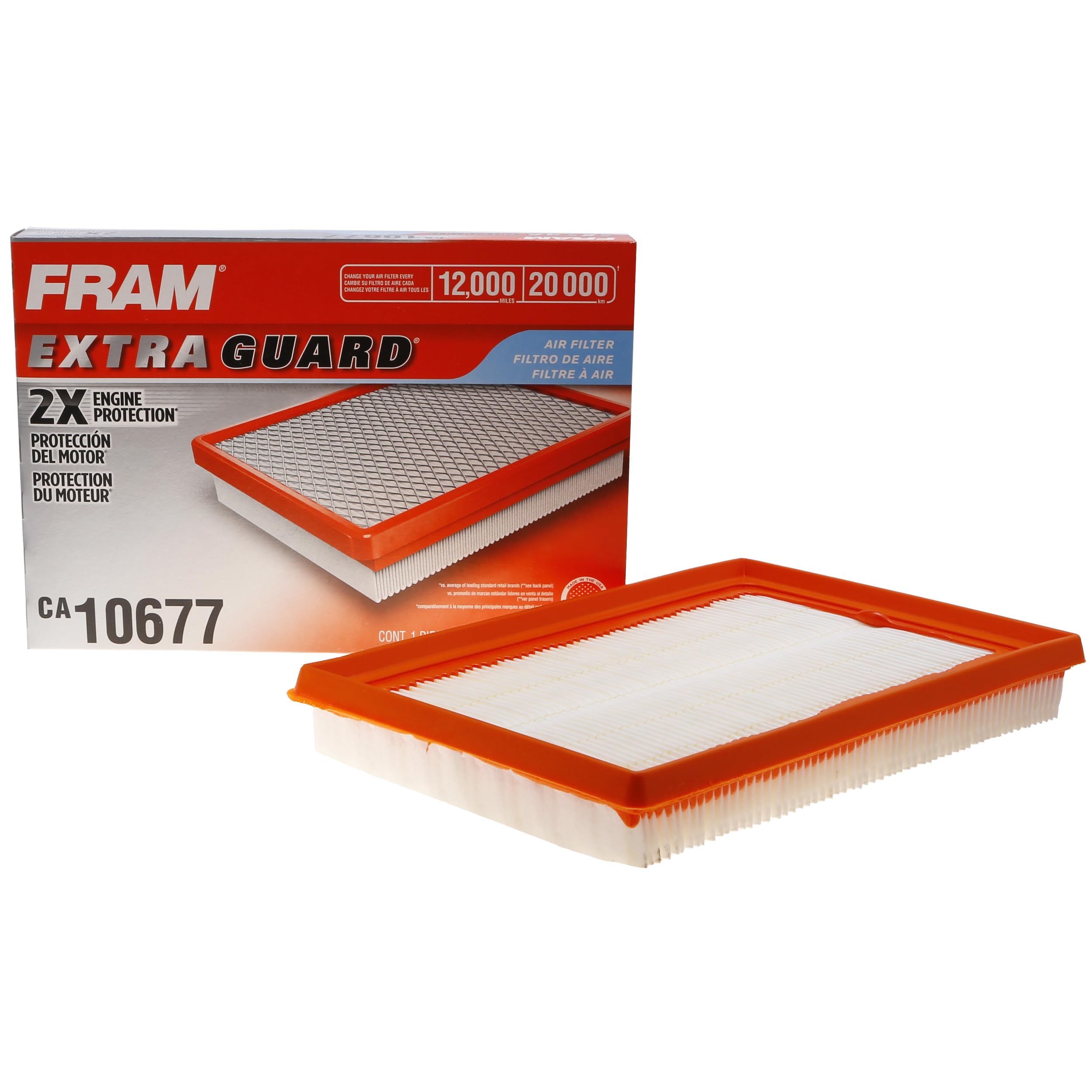 FRAM Extra Guard CA10677 Replacement Engine Air Filter for Select Lexus and Toyota Models, Provides Up to 12 Months or 12,000 Mi