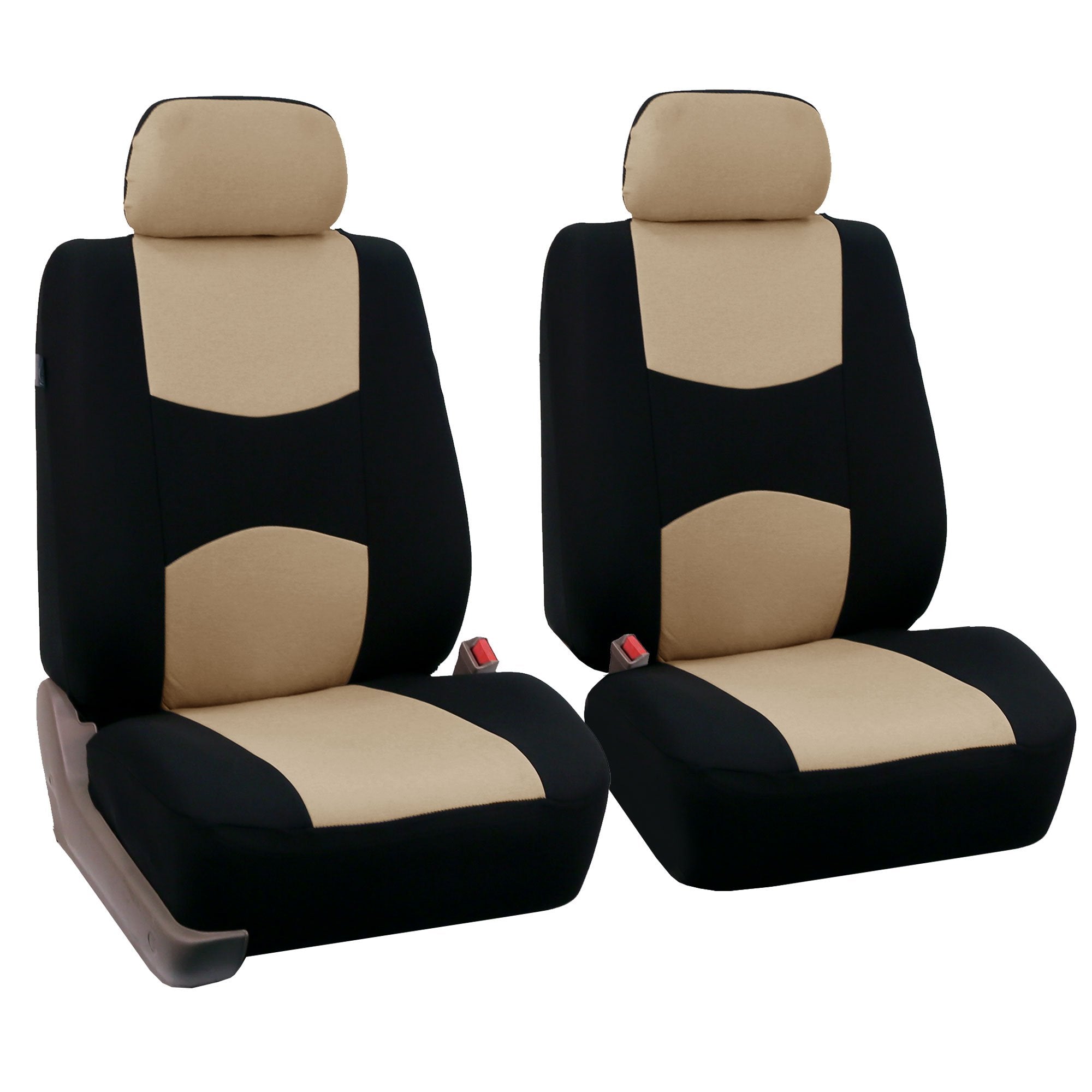 Fh Group Car Seat Covers For Suv, Sedan, Van Beige Front Set In Cloth - Low Back Car Seats Covers With Removable Headrest, Unive