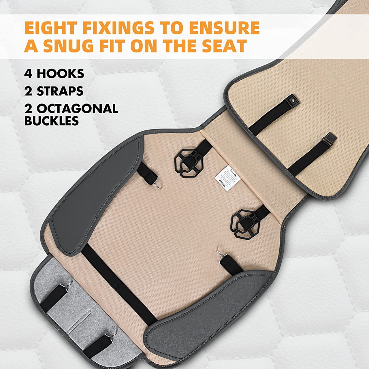 Elantrip 2Pcs Front Car Seat Covers Leather Car Seat Protector Universal Fit For Most Cars Suvs And Trucks Water Proof Seat Prot