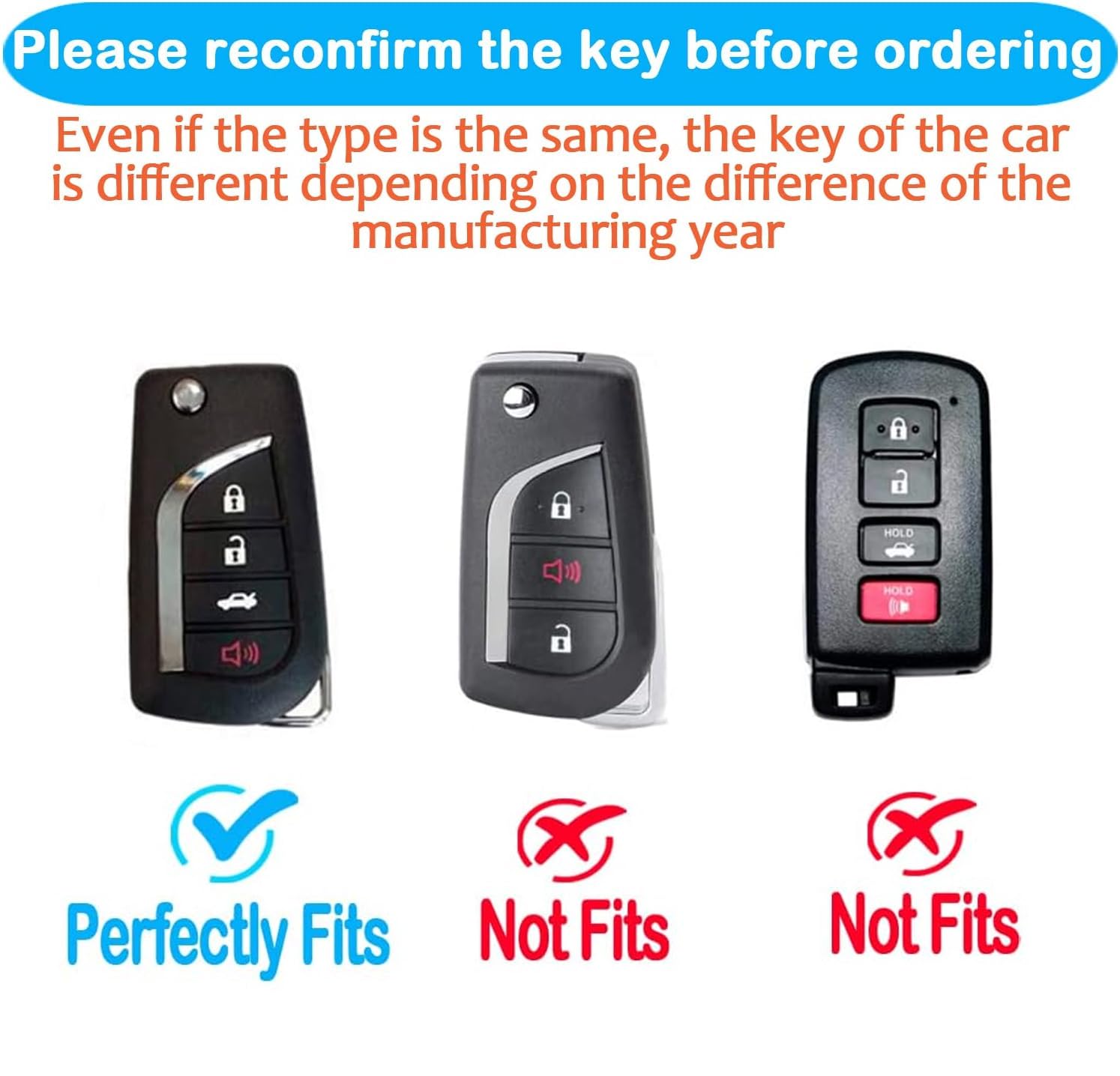 Tukellen for Toyota Key Fob Cover Special Soft TPU Key Case Key Shell Compatible with Fortuner Tundra Camry RAV4 Highlander Chal