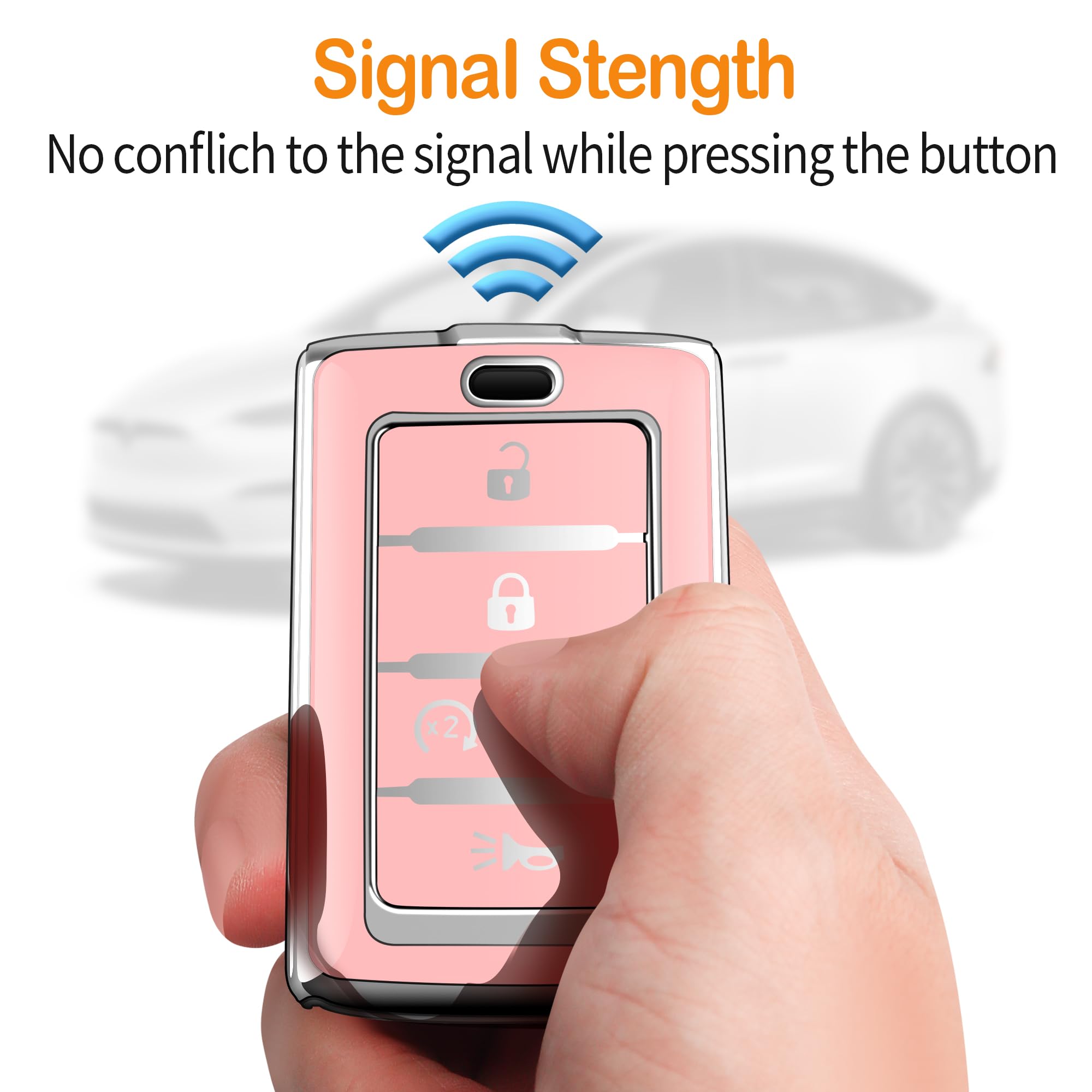 Sindeda for Jeep Key Fob Cover with Keychain Soft Full Protection Key Shell Compatible with Grand Cherokee L Grand Wagoneer 2021