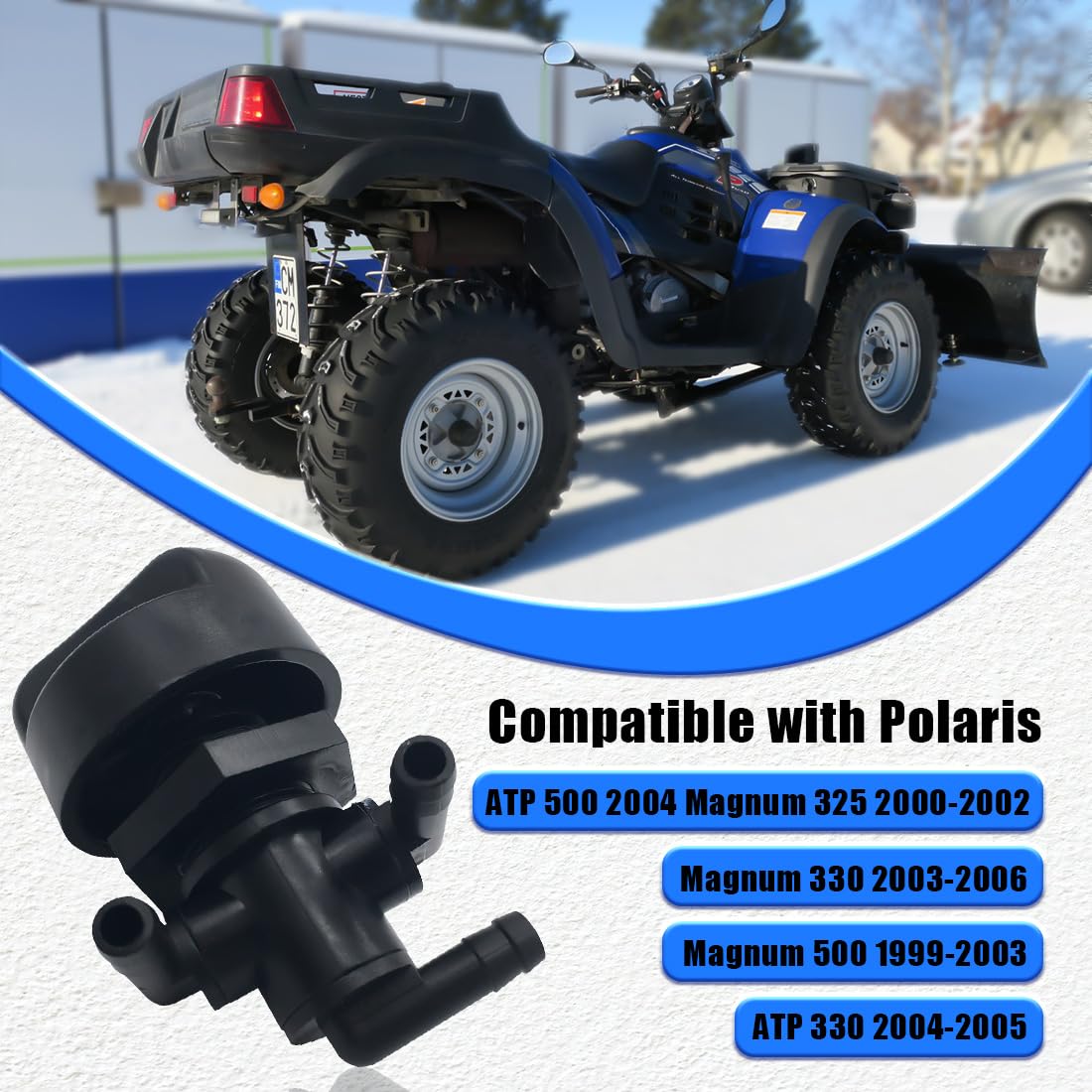 3-Way Fuel Shut Off Valve Petcock For Polaris Sportsman 500 335 400 600 700 Twin Magnum Trail Boss 325 330 500 7052161 5432559 With Knob Nut