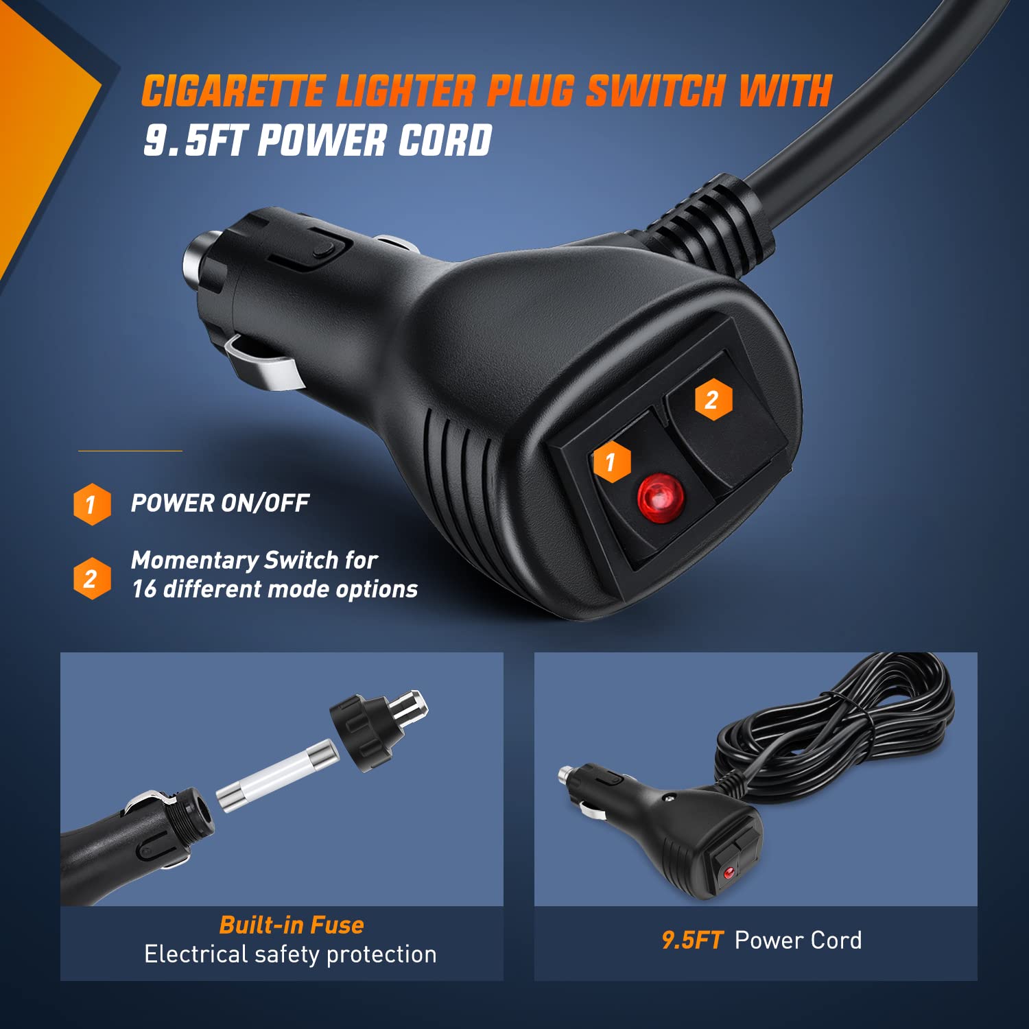 Nilight 12 Inch Roof Top Strobe Lights 48Led Hazard Light Emergency Safety Warning Led Flashing Light Bar Magnetic Mount 12V 24V