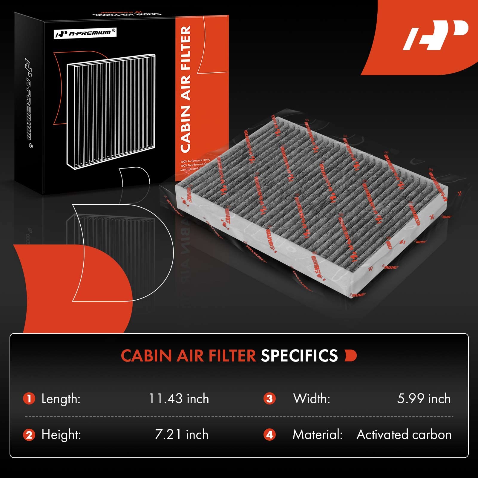 A-Premium 2-Pc Cabin Air Filter With Activated Carbon Compatible With Bmw 530I, 530I Xdrive, X5, X6, X7, 530E, 540I, 540I Xdrive