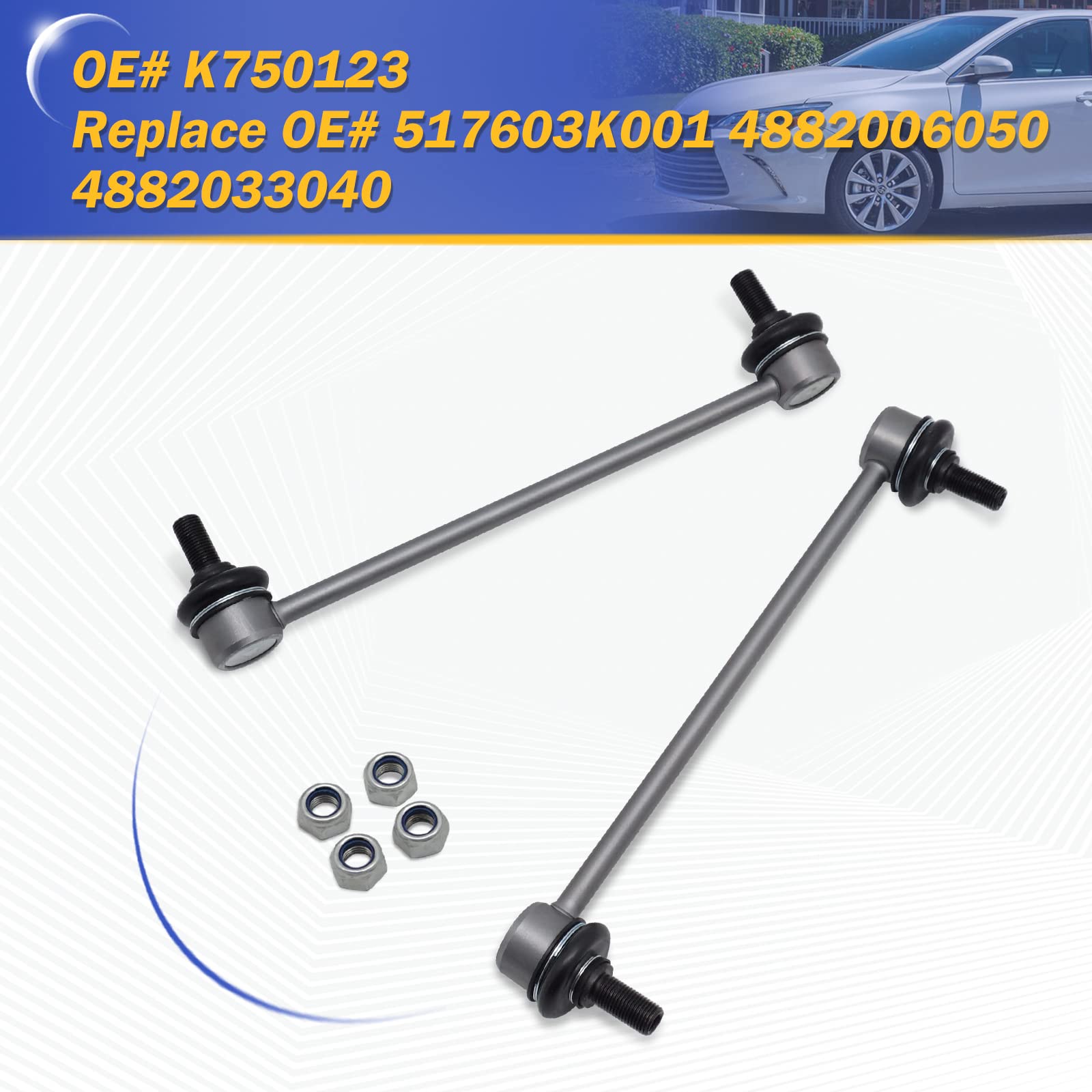 Zinc Nickel Alloy Front Stabilizer Sway Bar Links For 2013-2018 Toyota Avalon 2007-2017 Camry / 2013-2018 Lexus Es300H 2013-2018