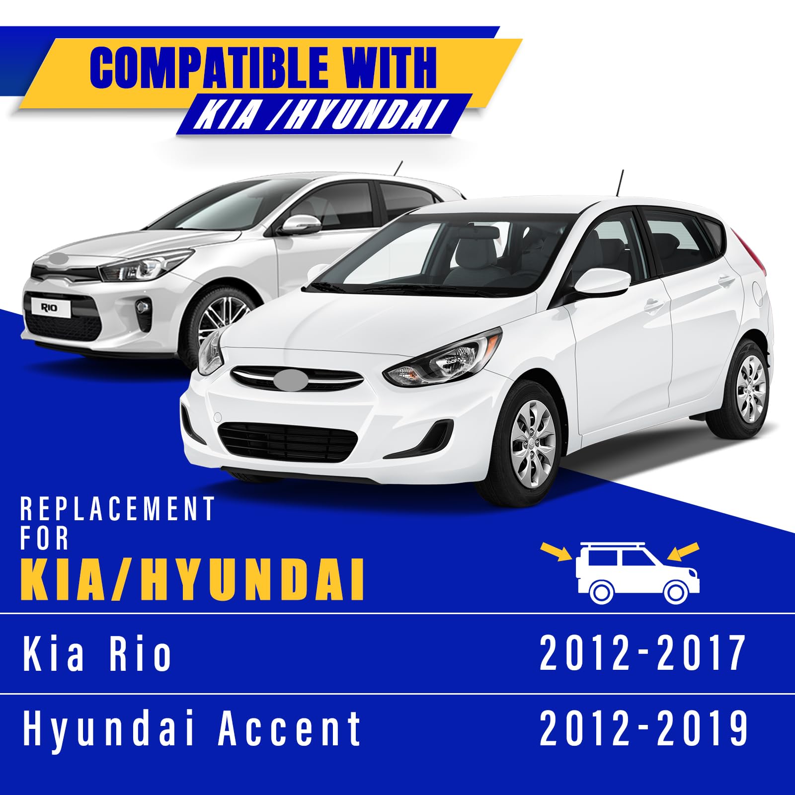 3 Wipers Replacement For 2012-2017 Kia Rio/2012-2019 Hyundai Accent, Windshield Wiper Blades Original Equipment Replacement - 26/16/11 (Set Of 3) U/J Hook