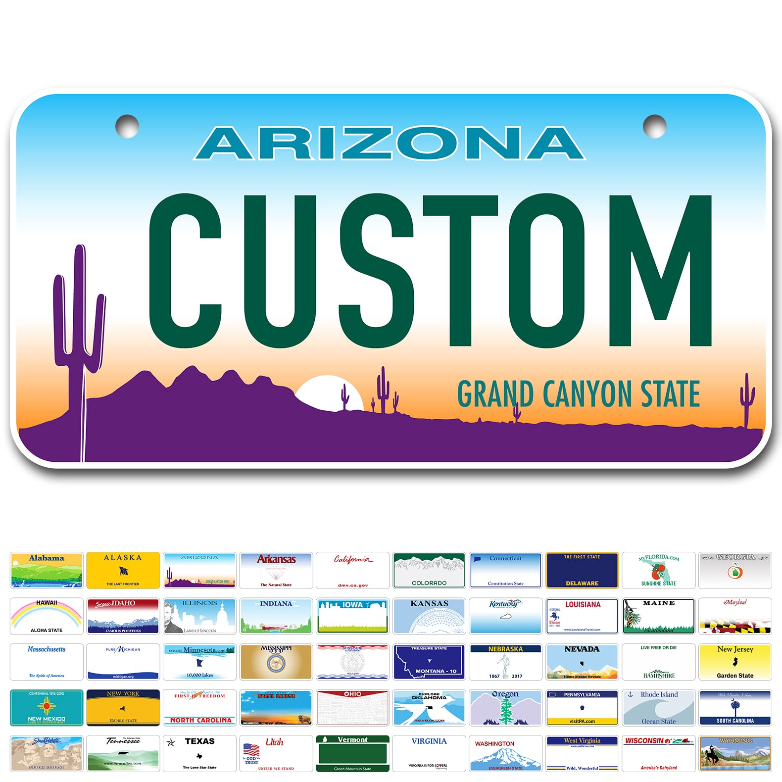 Mini License Plates, Personalized License Plates, Custom For Car, Bikes, Atv, Kids Car, Golf Cart, Jeep, 3X6 Inch, Rust-Free Fade Resistant Aluminum, Usa Made By My Sign Center (Alabama)