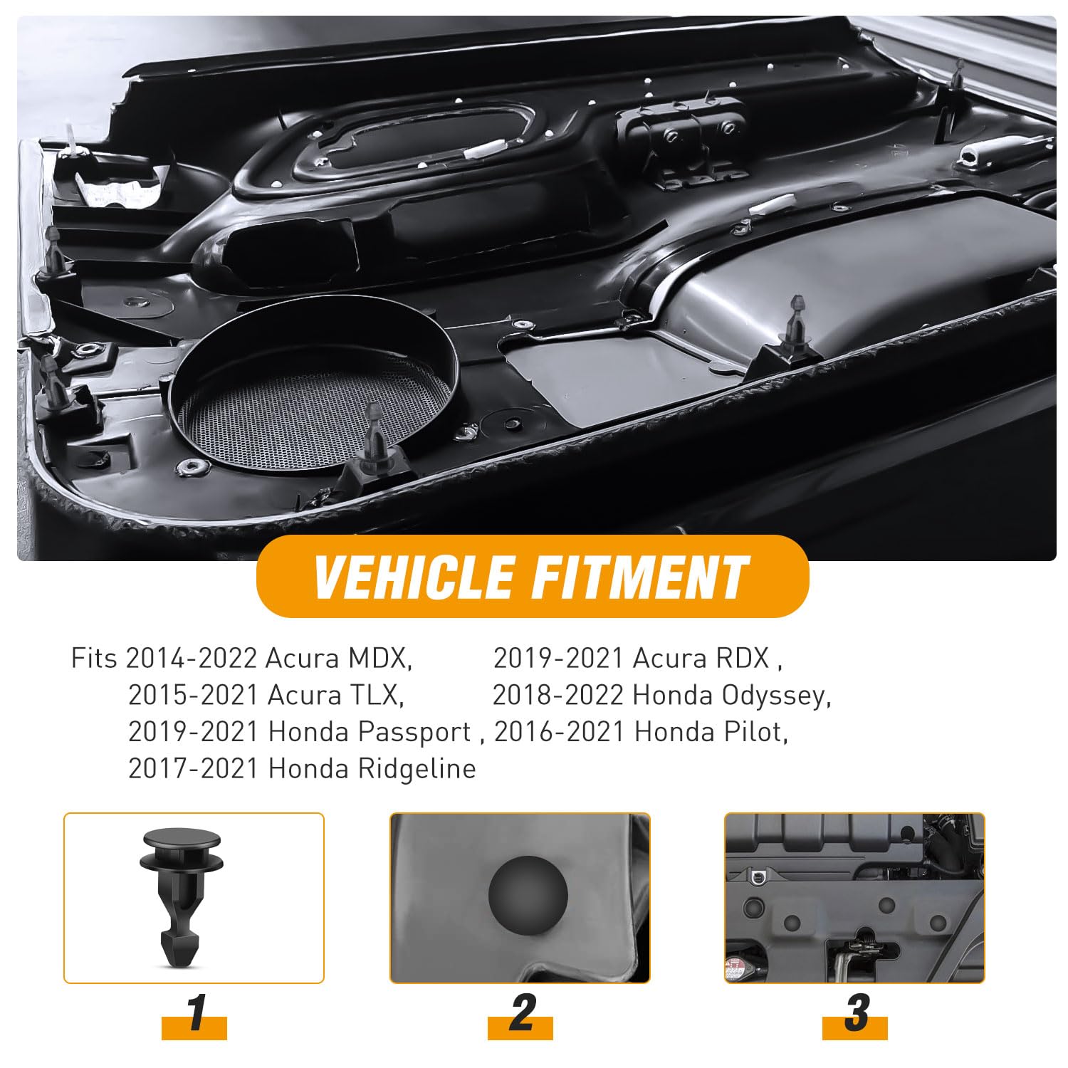 Gooacc 50 Pcs Engine Cover Retainer Clip For Honda Acura Oem Replacement 91547-Tz5-A02 Honda Odyssey Pilot Ridgeline Acura Mdx R