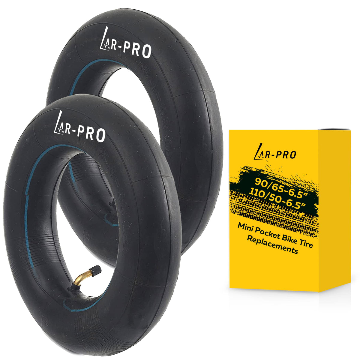 (2-Pack) Replacement Front Or Rear Inner Tubes For 90/65-6.5” And 110/50-6.5” Mini Pocket Bike Tires - Fits Most 38Cc, 47Cc, And 49Cc Mini Pocket Bikes - Compatible With Mta1/Mta2, Gp-Rsr, And More