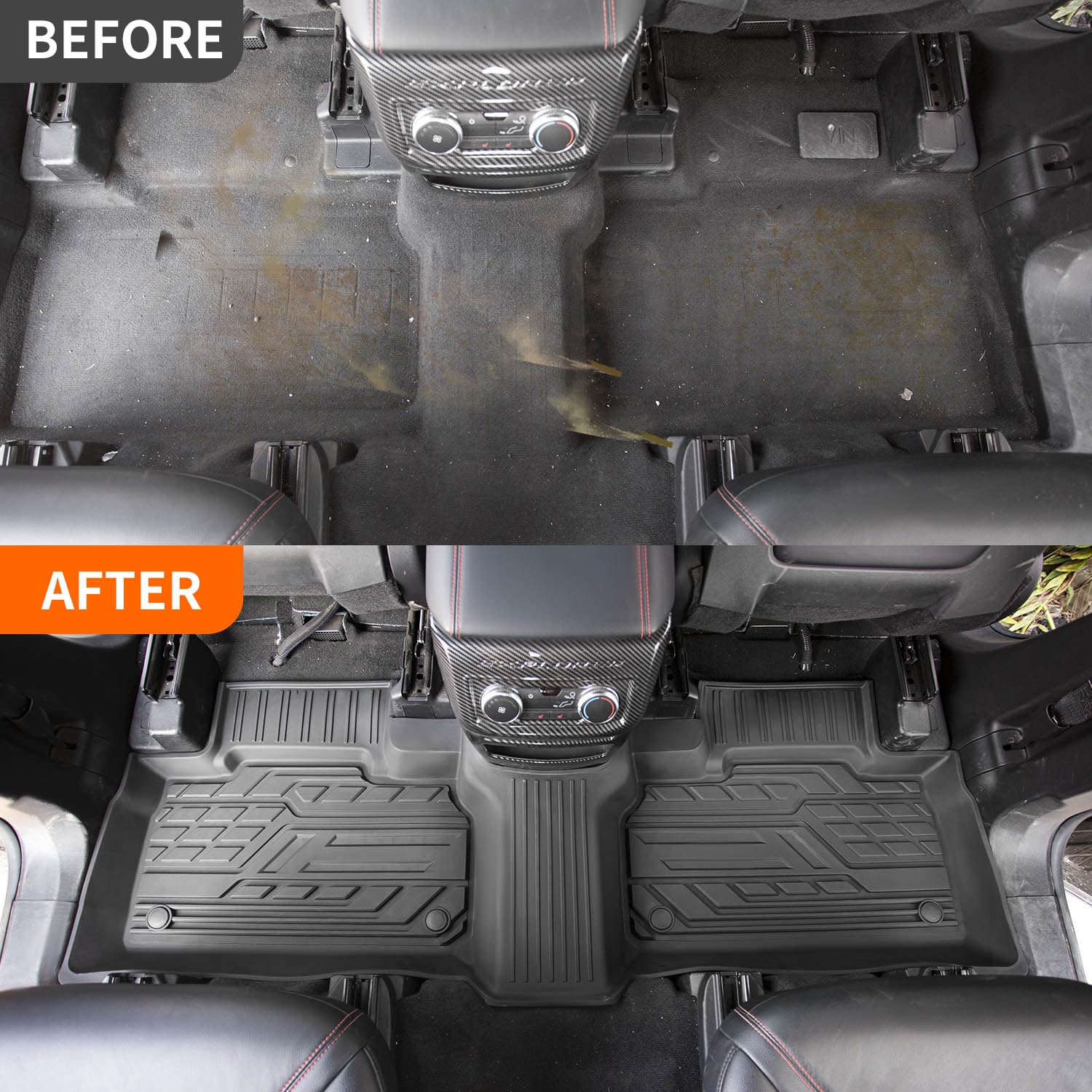 Powoq Floor Mat Compatible With 2020-2025 Ford Explorer 6&7 Seats Cargo Liner Backrest Mat Replacement For 2020 2021-2023 2024 2