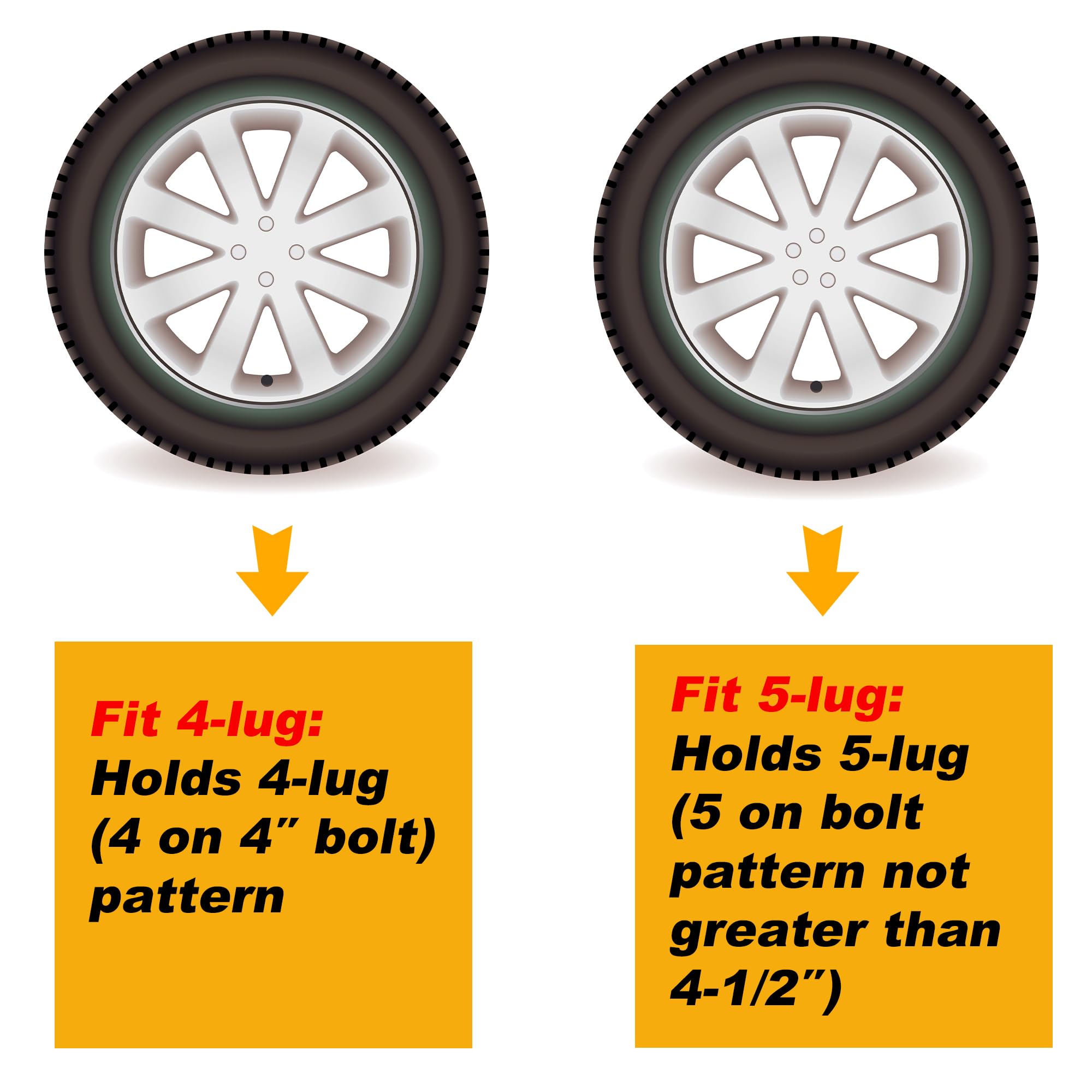 Maxxhaul 50214 Spare Tire Carrier Mount For Utility Boat Trailer Bracket Holds 4 Lugs (4 On 4'' Bolt Pattern) And 5 Lugs (5 On 4