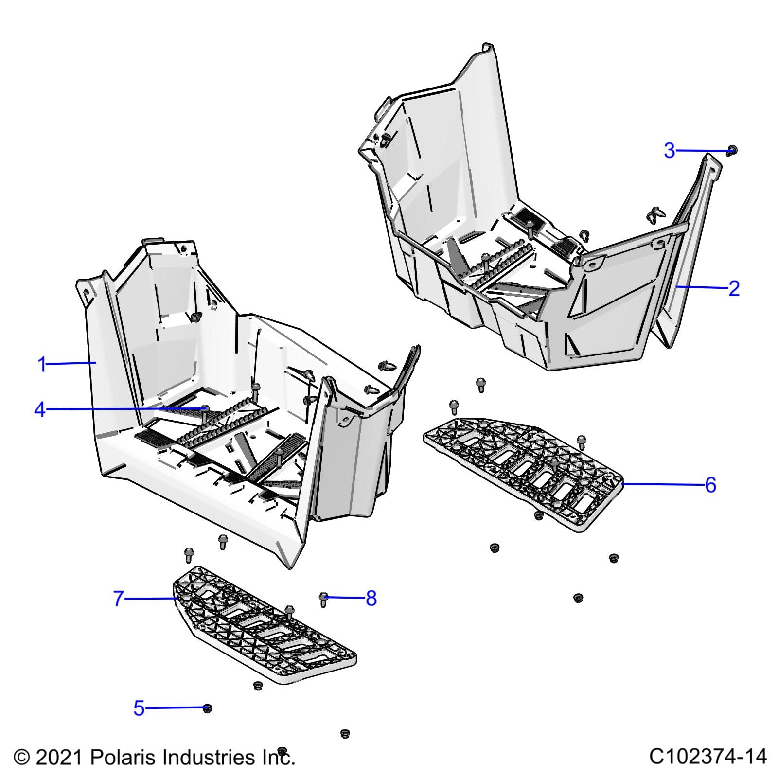 Polaris Atv Footpad Support, Left, Genuine Oem Part 5437600, Qty 1