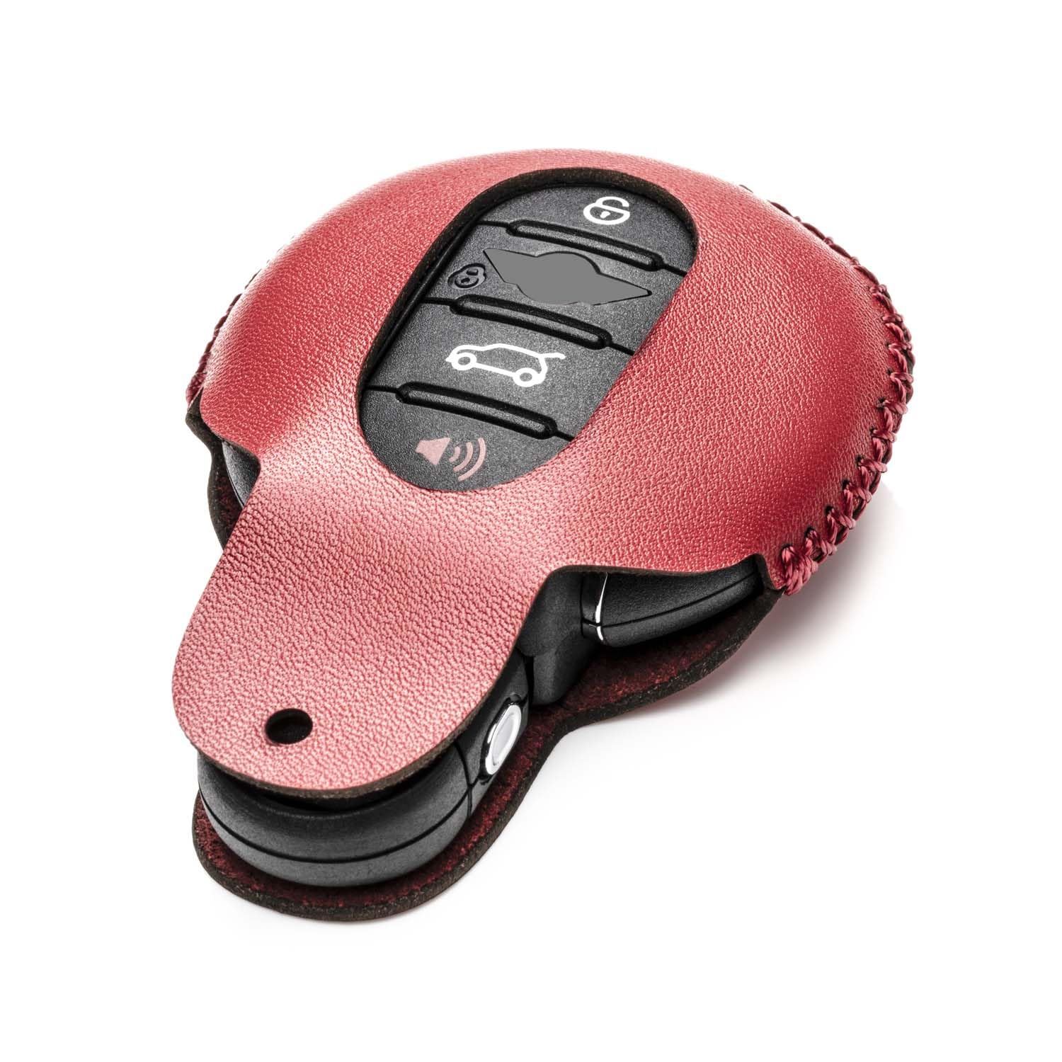 Vitodeco Genuine Leather Smart Key Fob Case Cover Compatible With Mini Cooper, Clubman, Hardtop, Convertible, Countryman 2014 -