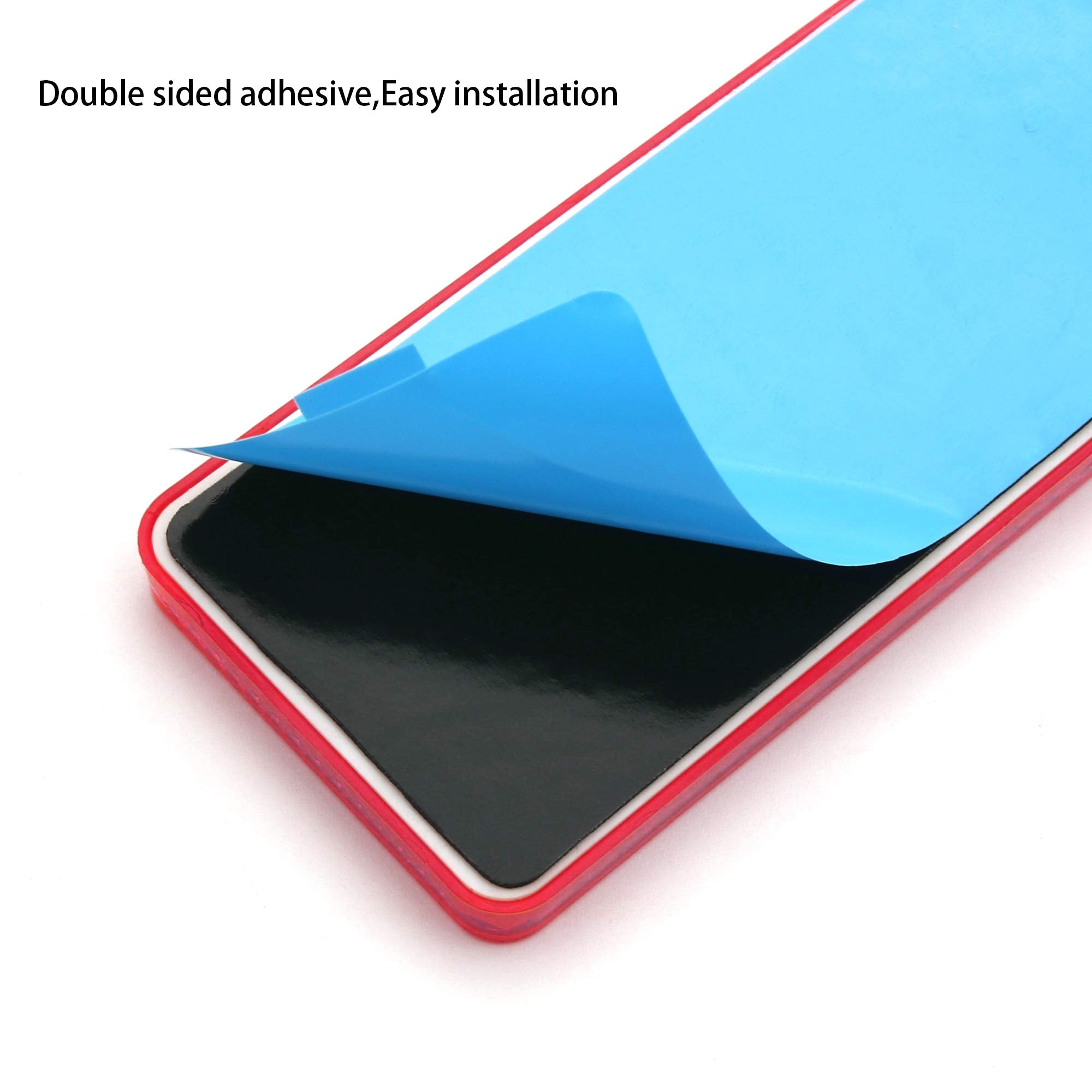 2Pcs Plastic Rectangular Stick-on Reflector Sticker (Red, 3.70 x 1.73 in)